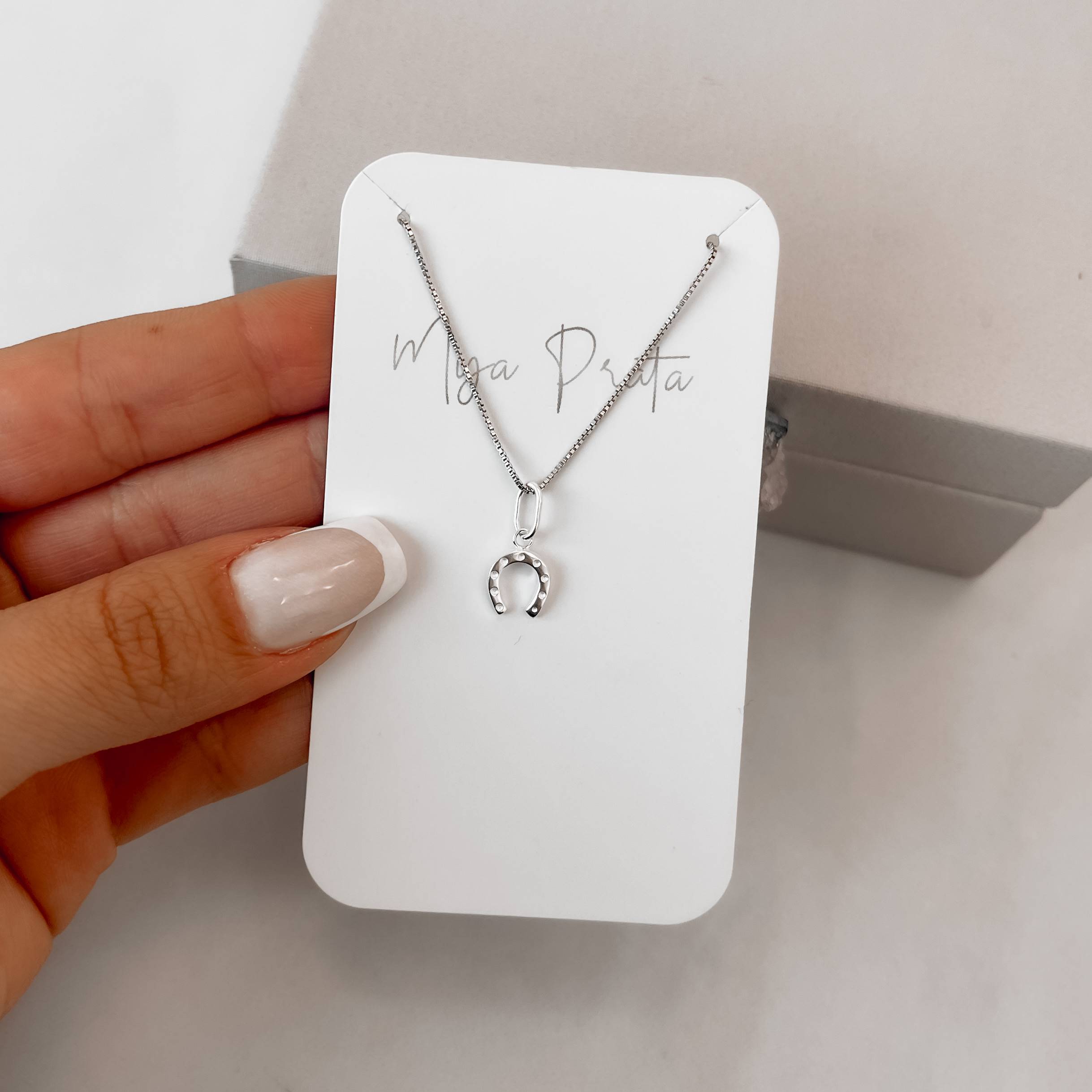 Imagem Secundária Colar pingente ferradura 8mm 40cm