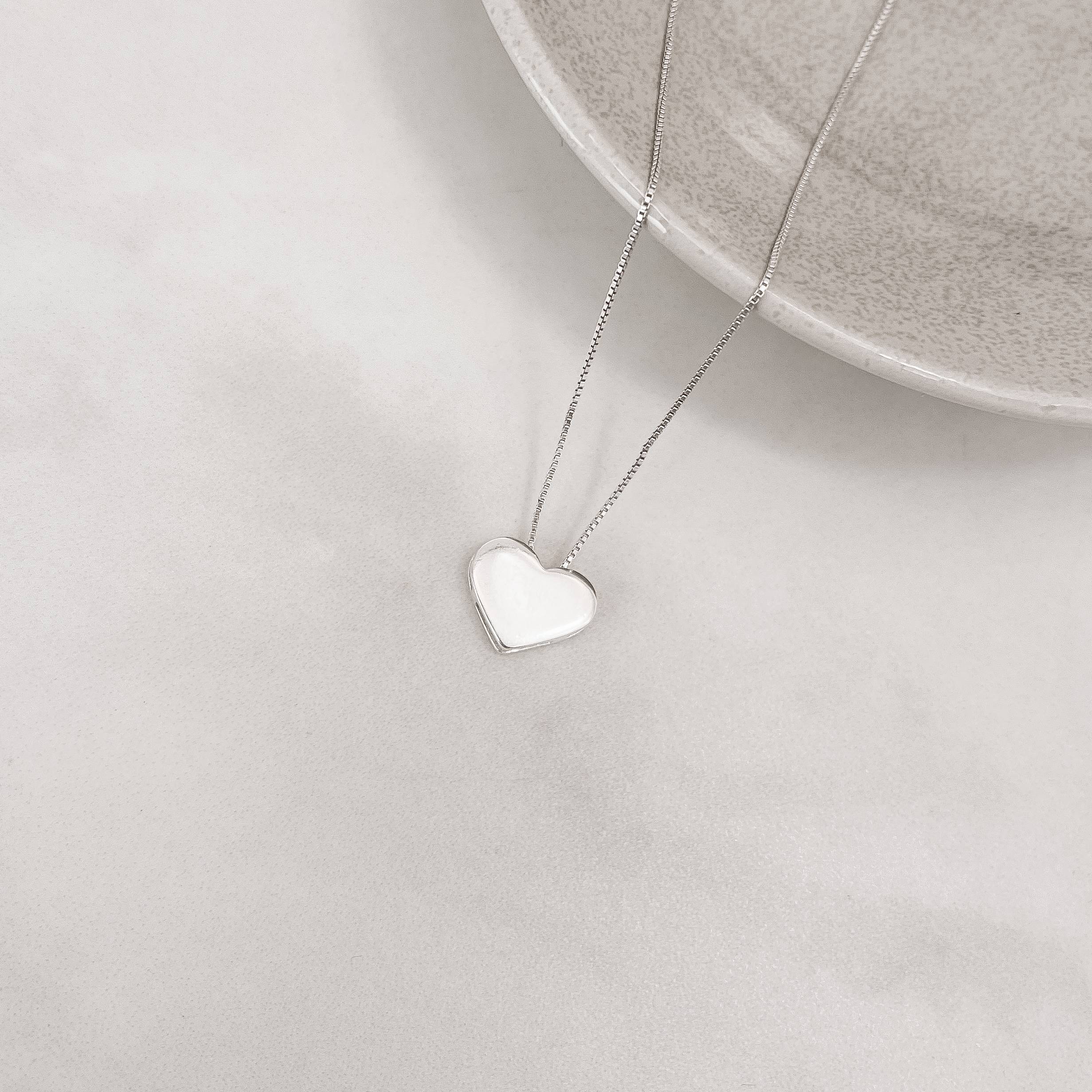 Imagem Colar coração 13mm 45cm