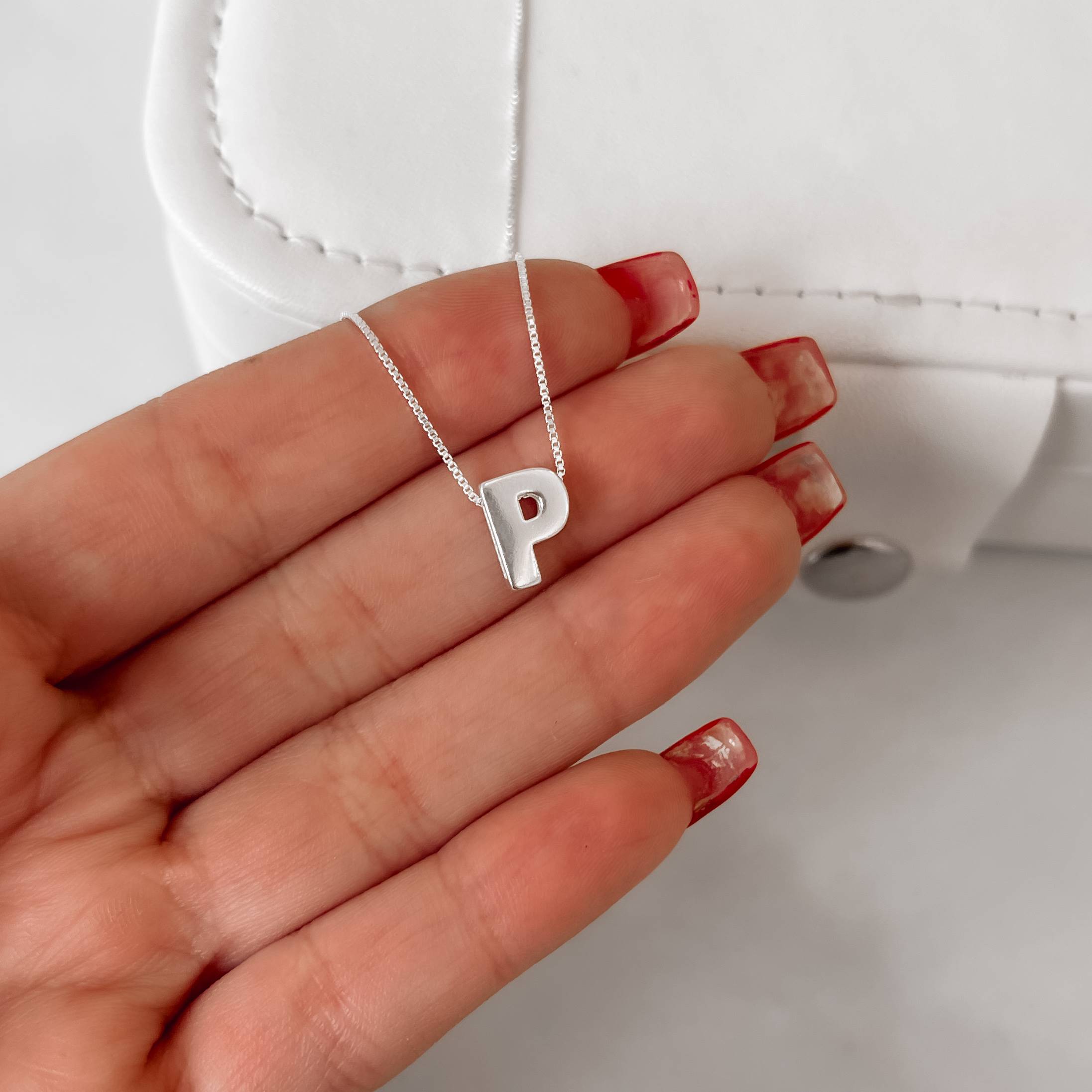 Colar letra P 9mm 45cm