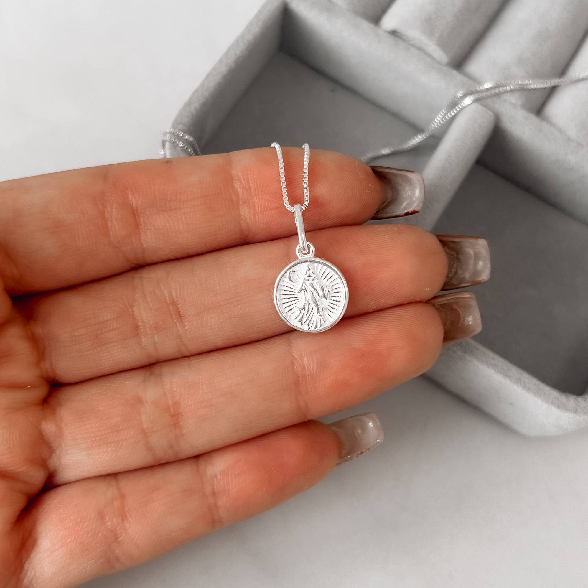 Imagem Secundária Colar pingente medalha Iemanjá 11mm 45cm