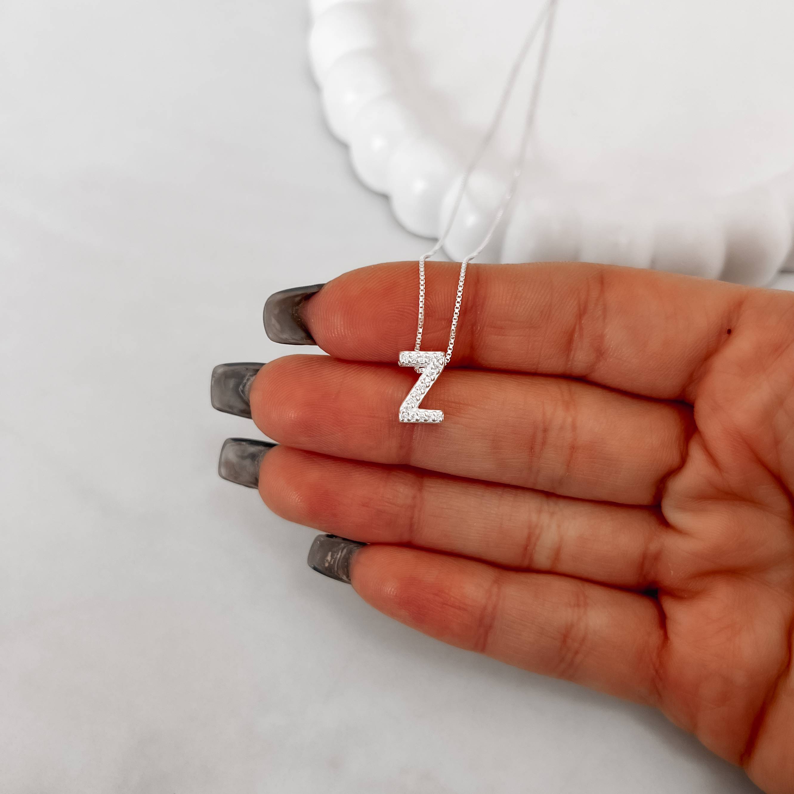 Imagem Colar letra Z cravejada 10mm 45cm