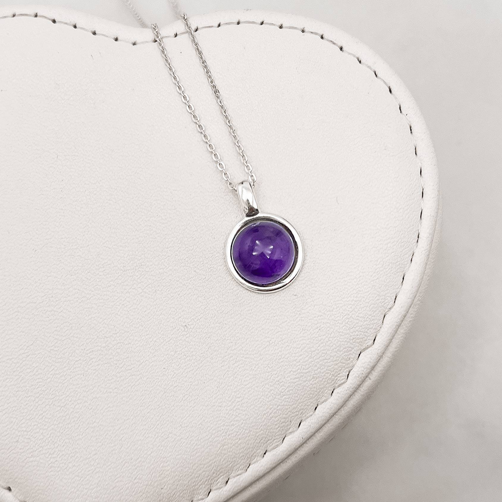 Imagem Colar pingente ametista 12mm corrente cadeado 45cm