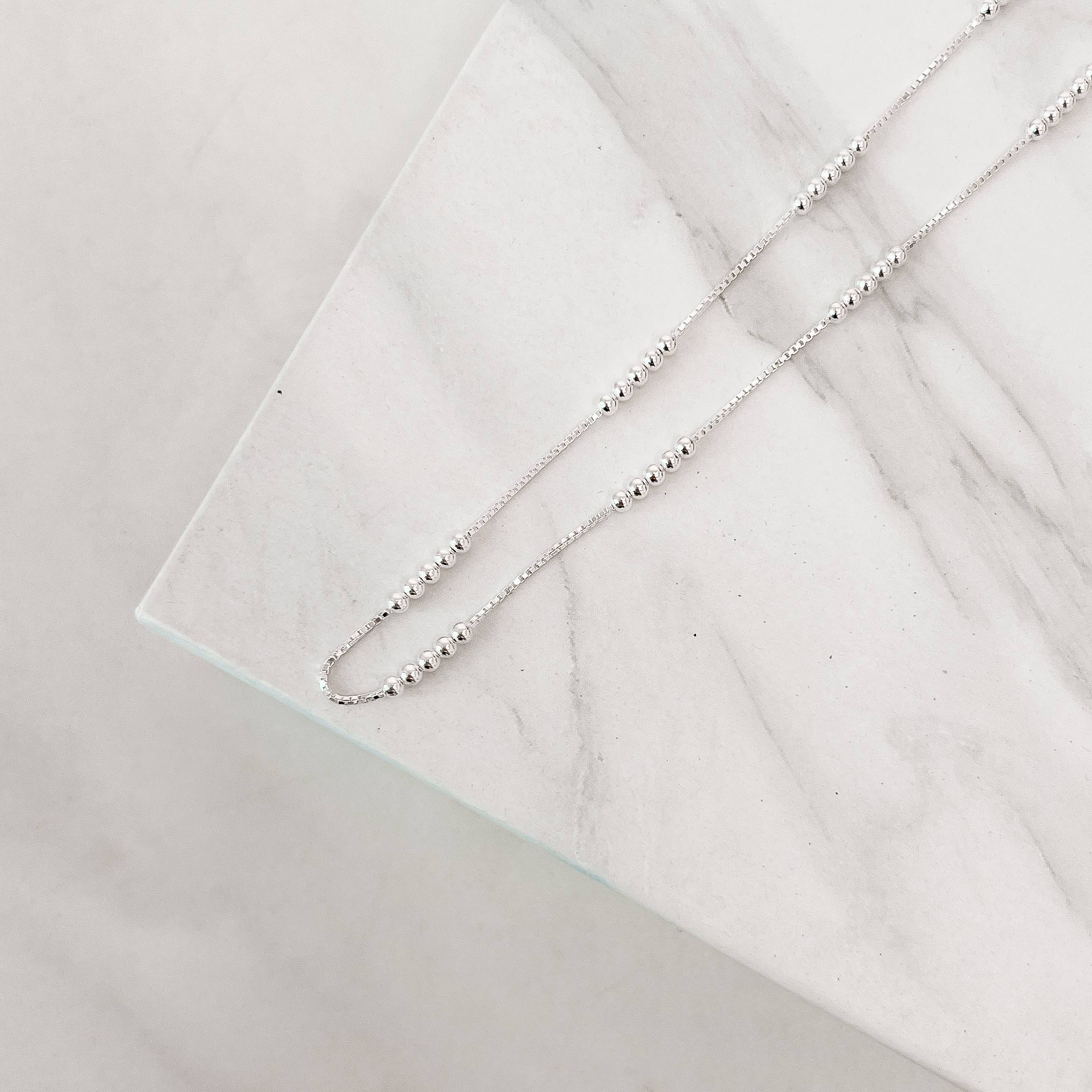 Corrente veneziana v15 com detalhe 5 bolas 2.5 40cm