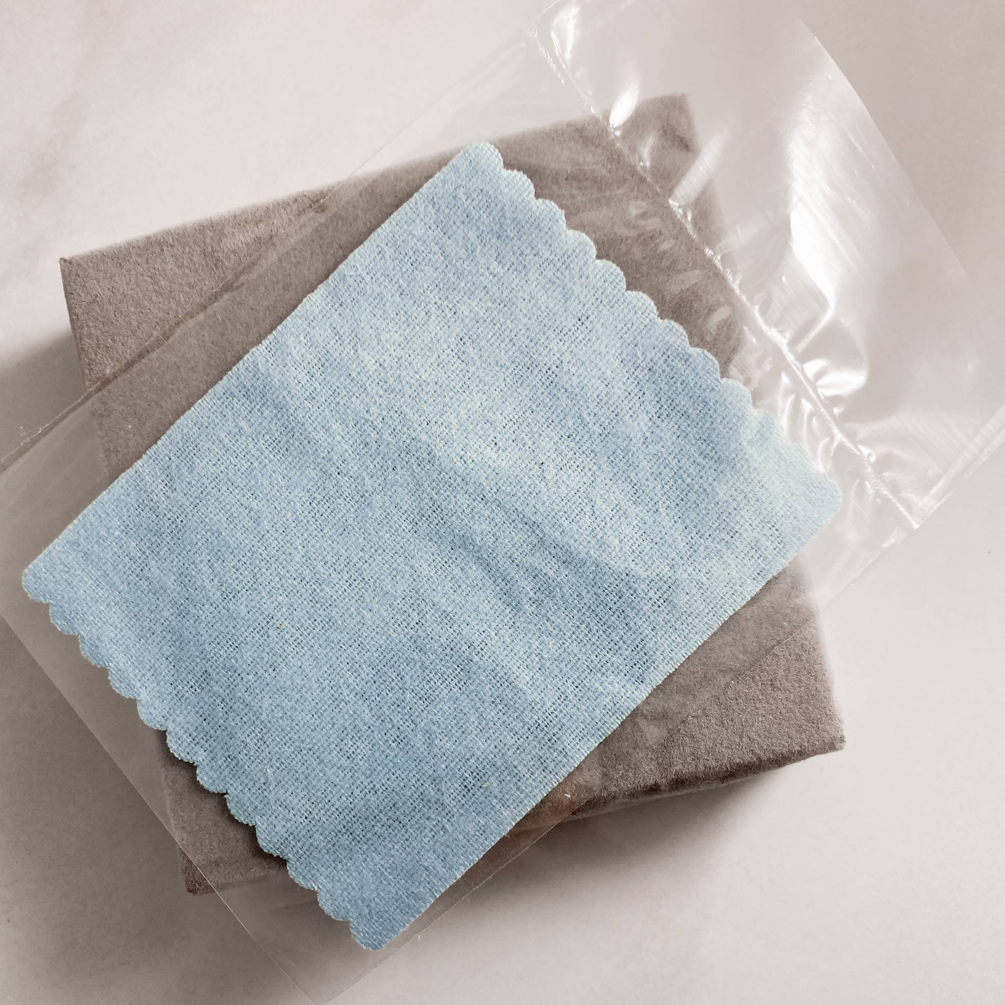 Flanela limpa pratas azul 10x8cm