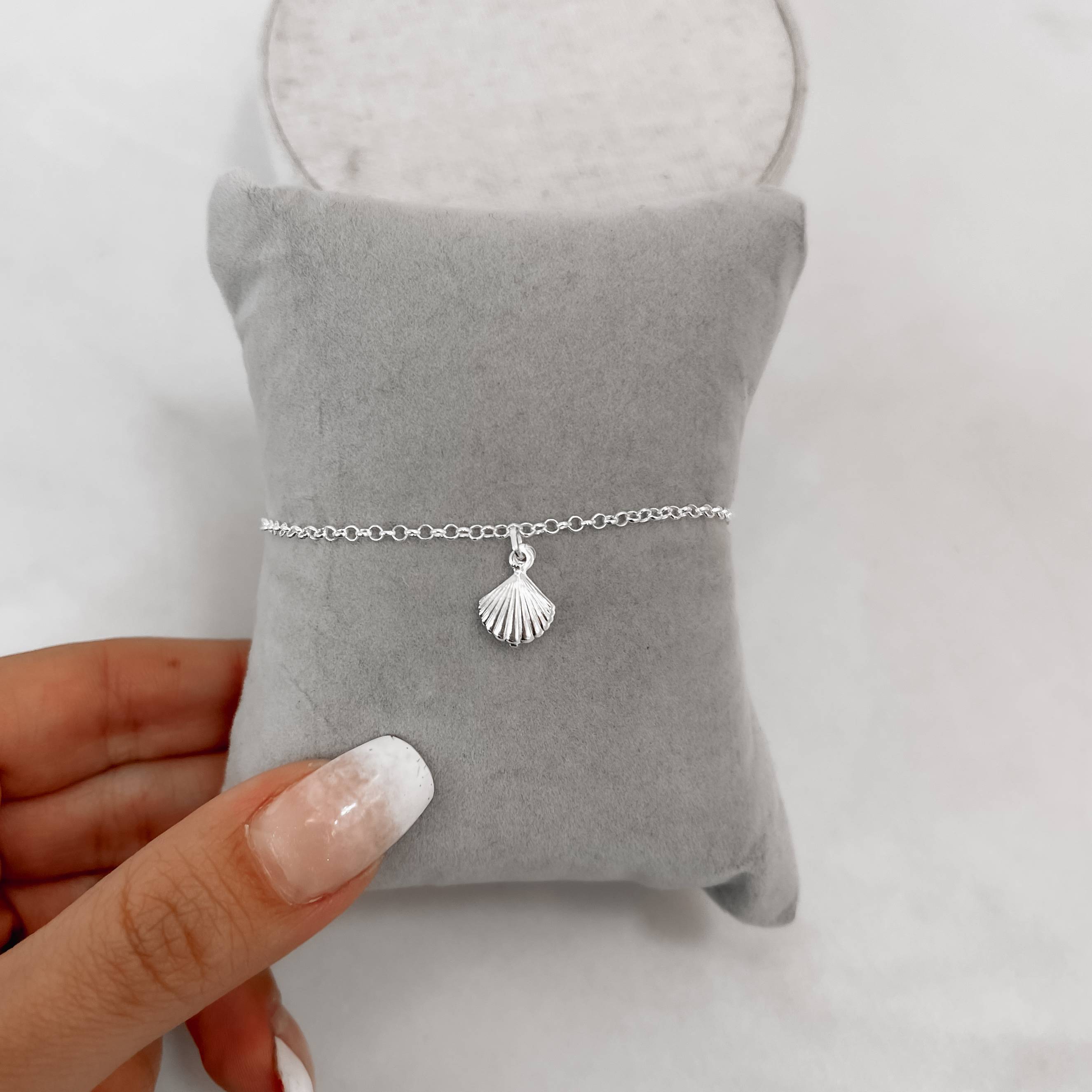 Imagem Secundária Pulseira pingente concha corrente elo português