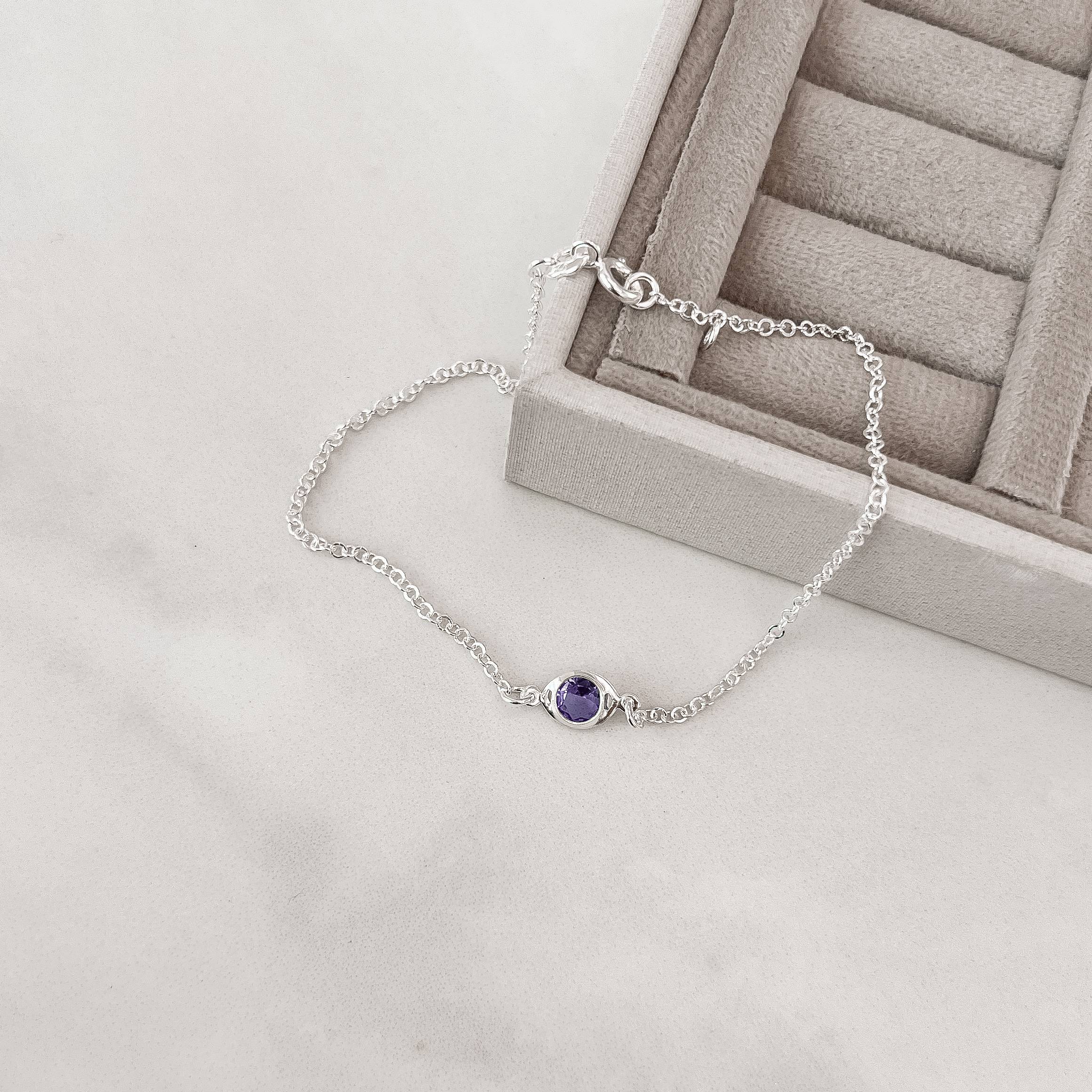 Tornozeleira entremeio zircônia lilás 7mm