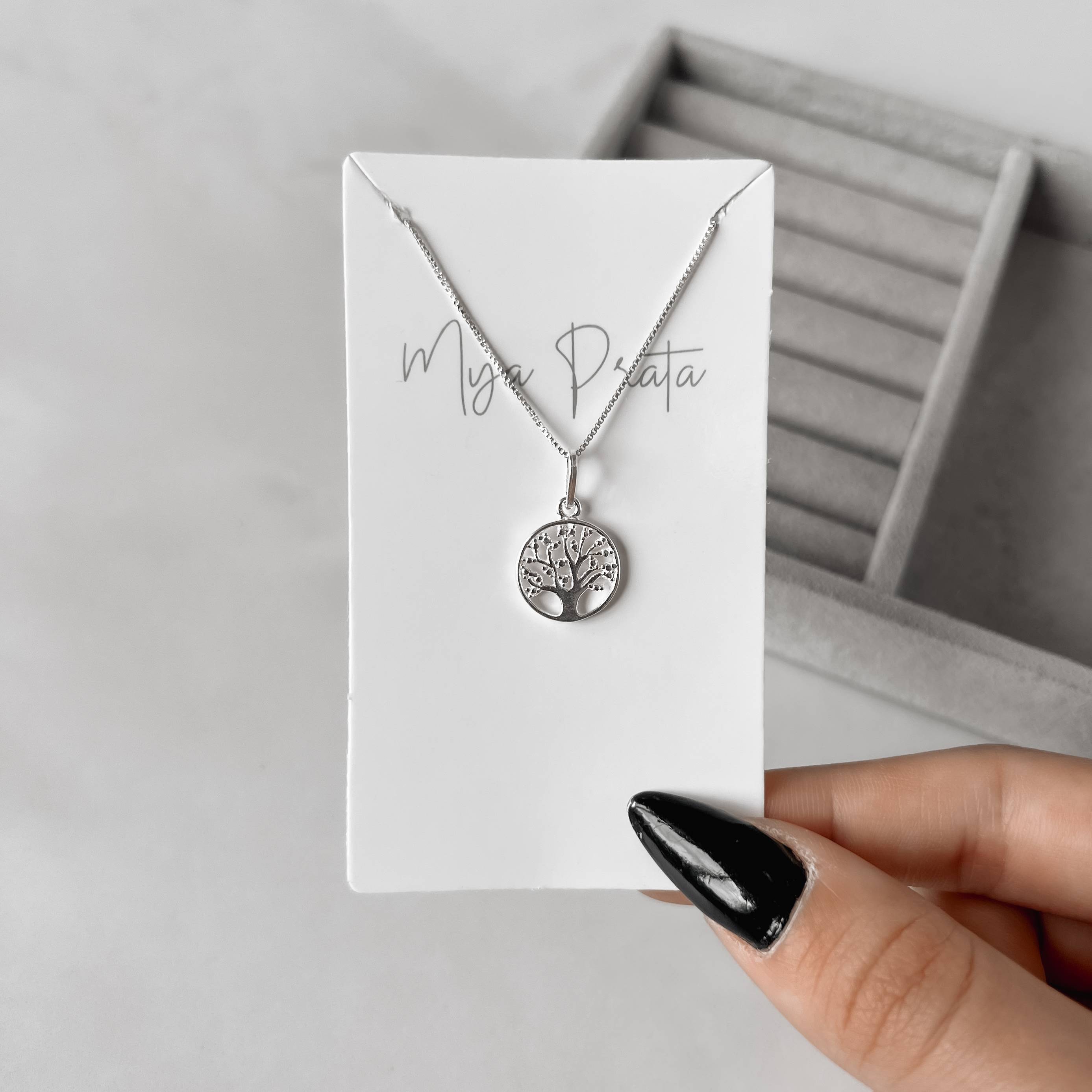 Imagem Colar pingente mandala árvore 13mm 45cm