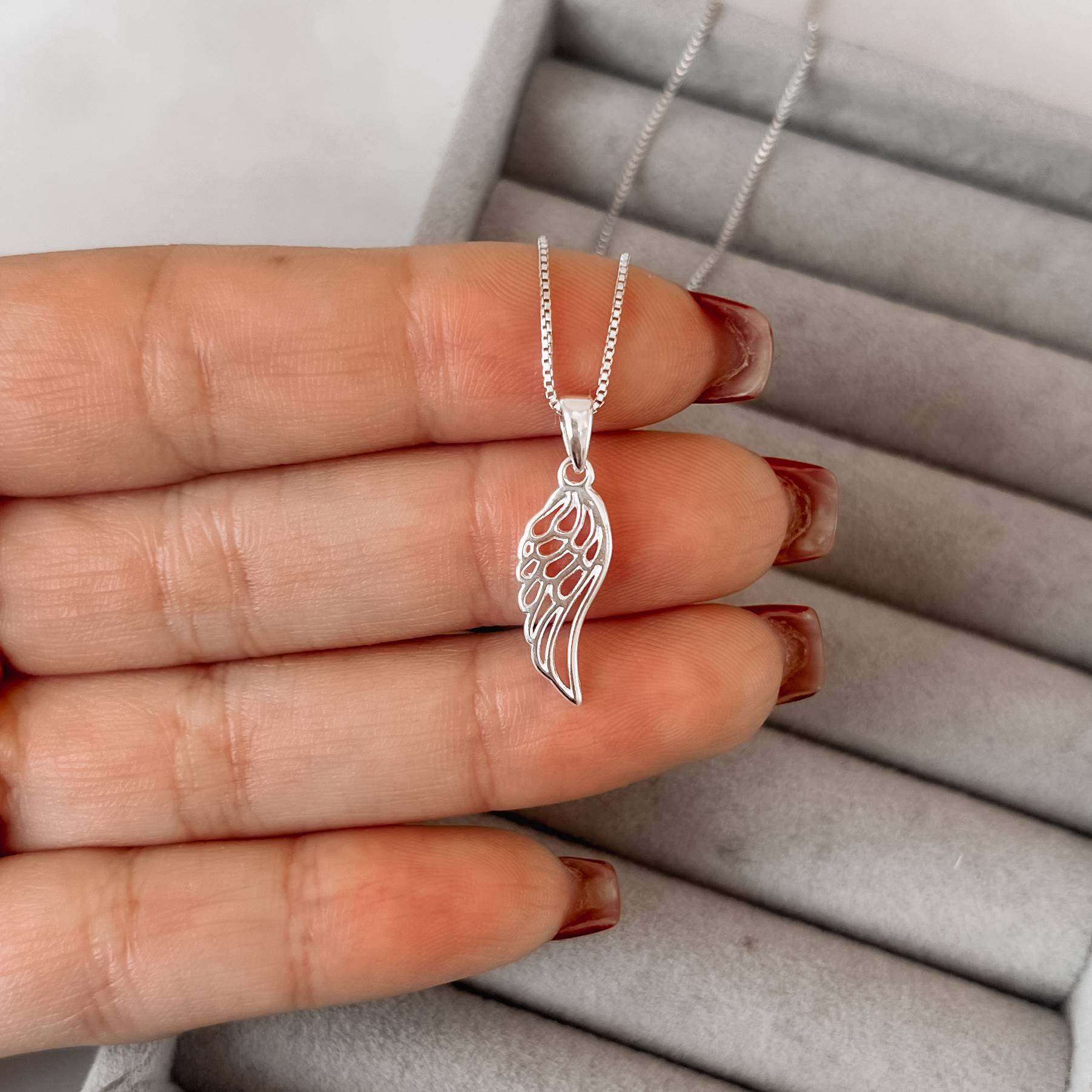 Imagem Secundária Colar pingente asa 16mm 45cm