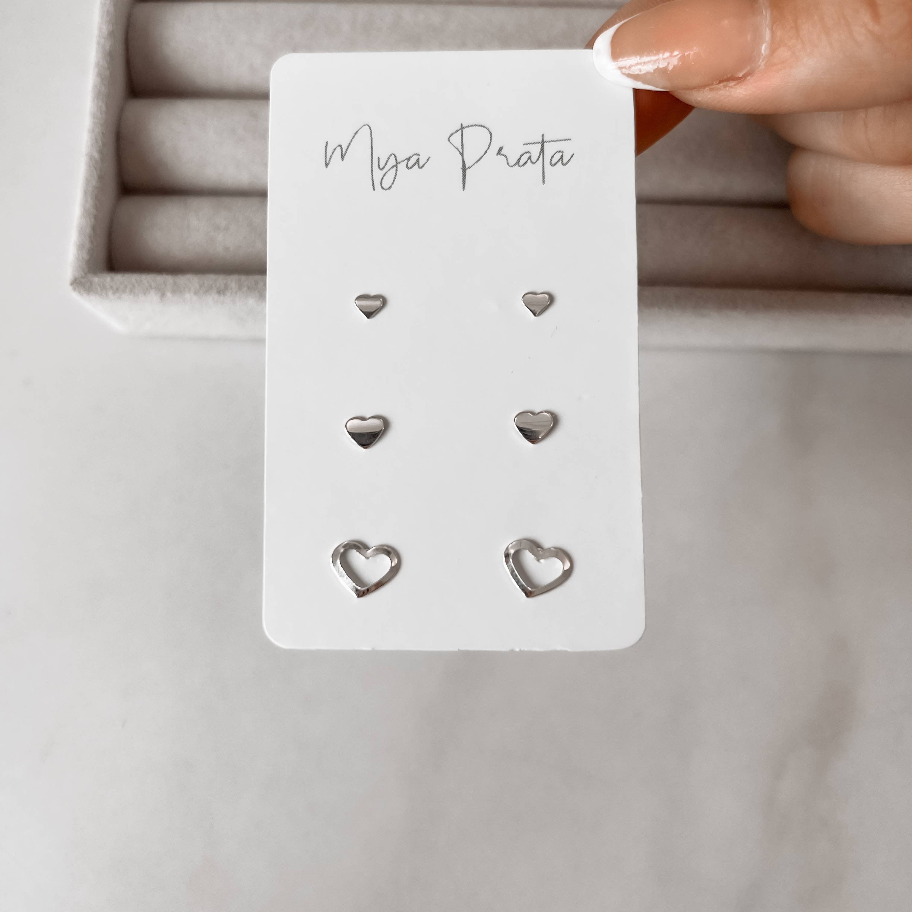 Trio corações cheios e vazado