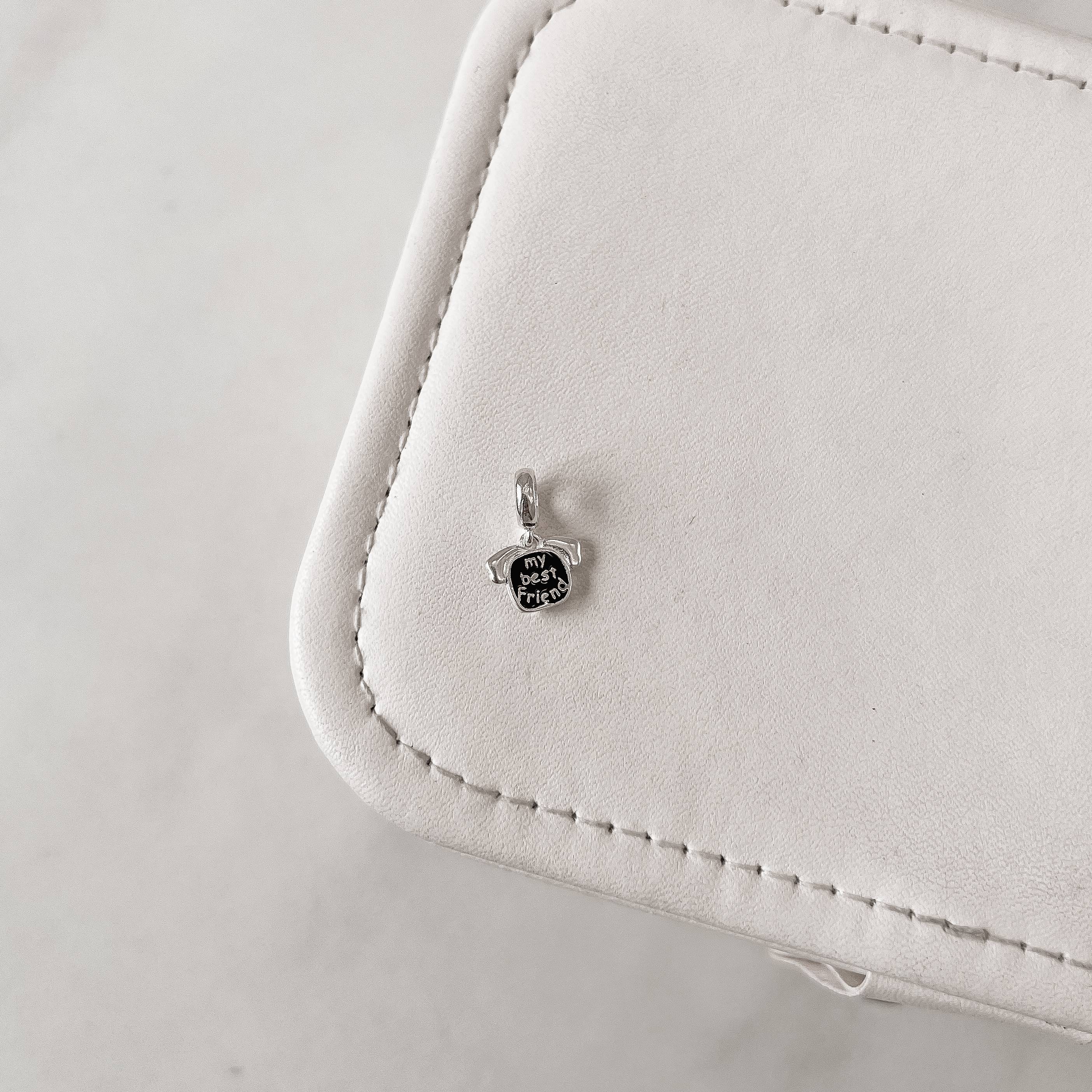 Berloque pingente cachorro my best friend resina 10mm