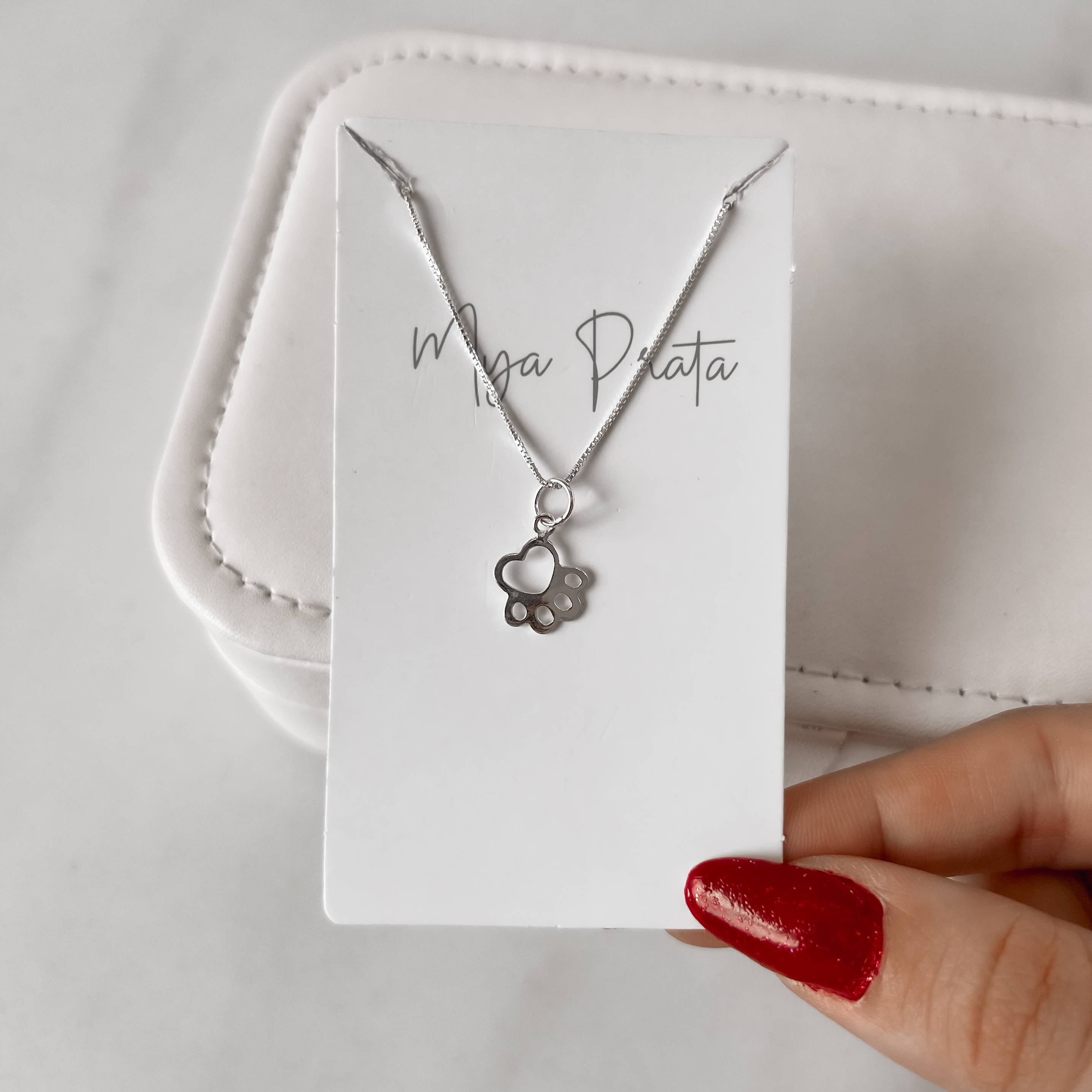 Imagem Secundária Colar pingente pata 10mm 40cm