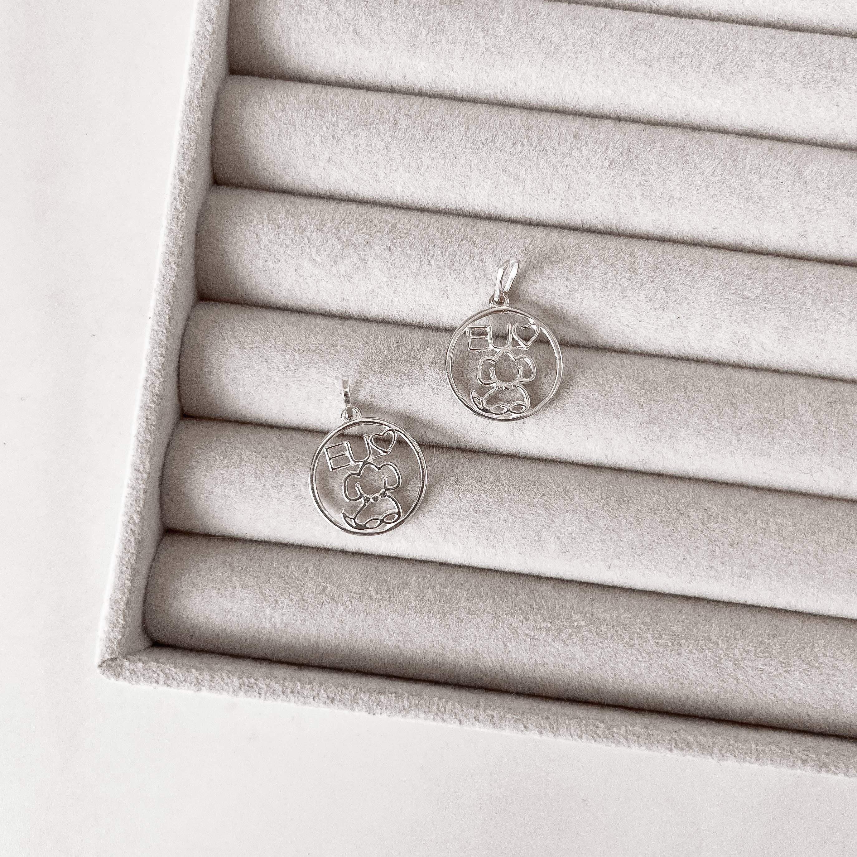 Pingente eu amo cachorro 17mm