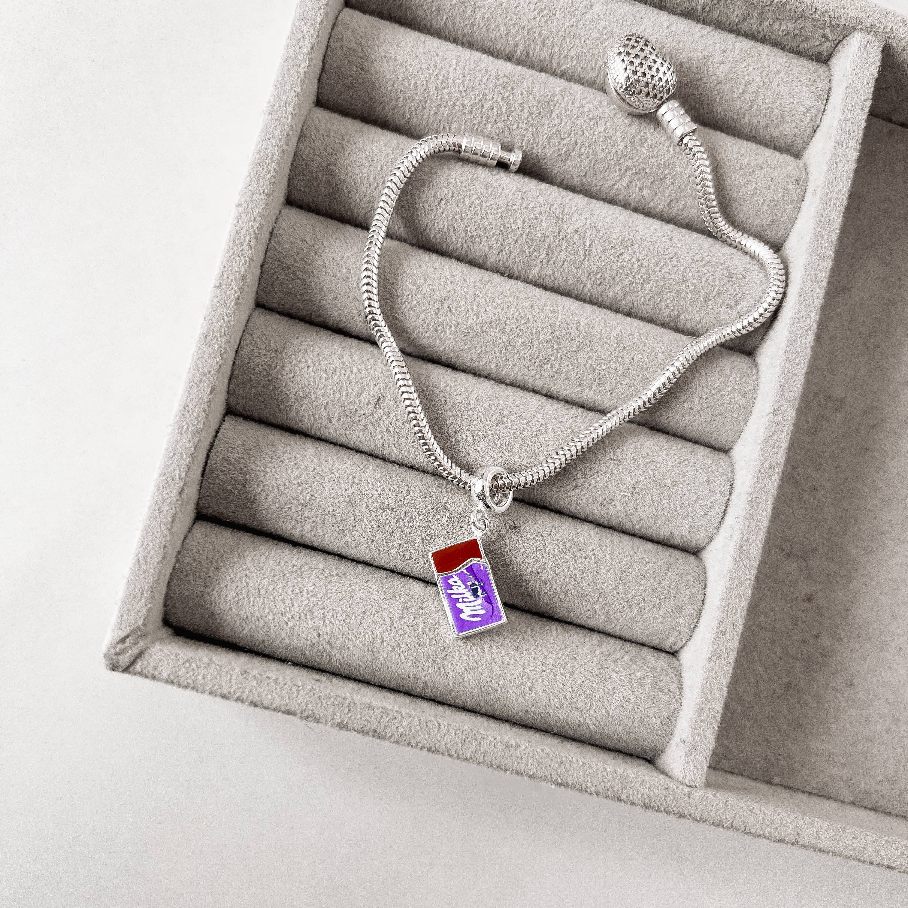 Berloque pingente chocolate Milka 12mm resina