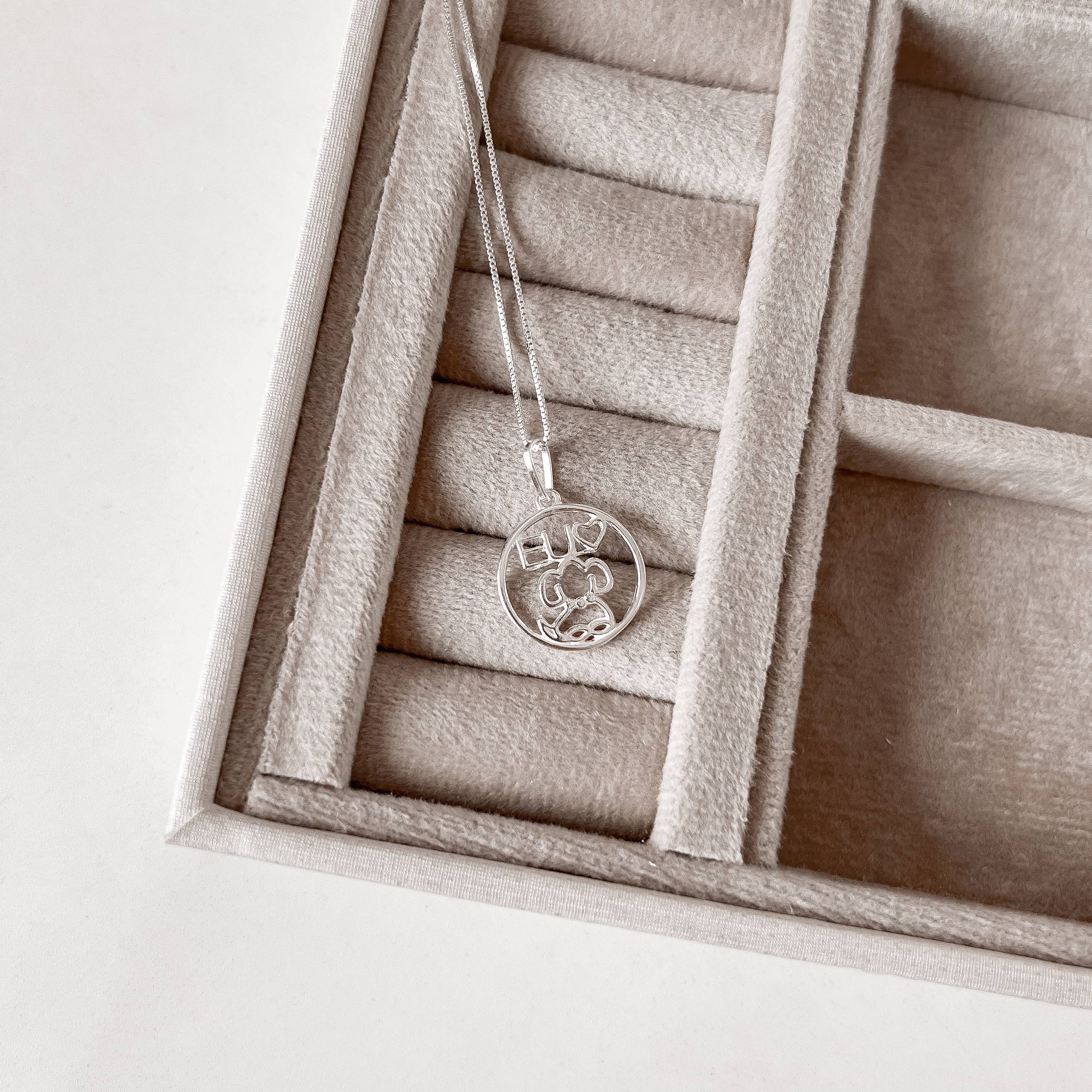 Imagem Secundária Colar pingente eu amo cachorro 17mm 45cm