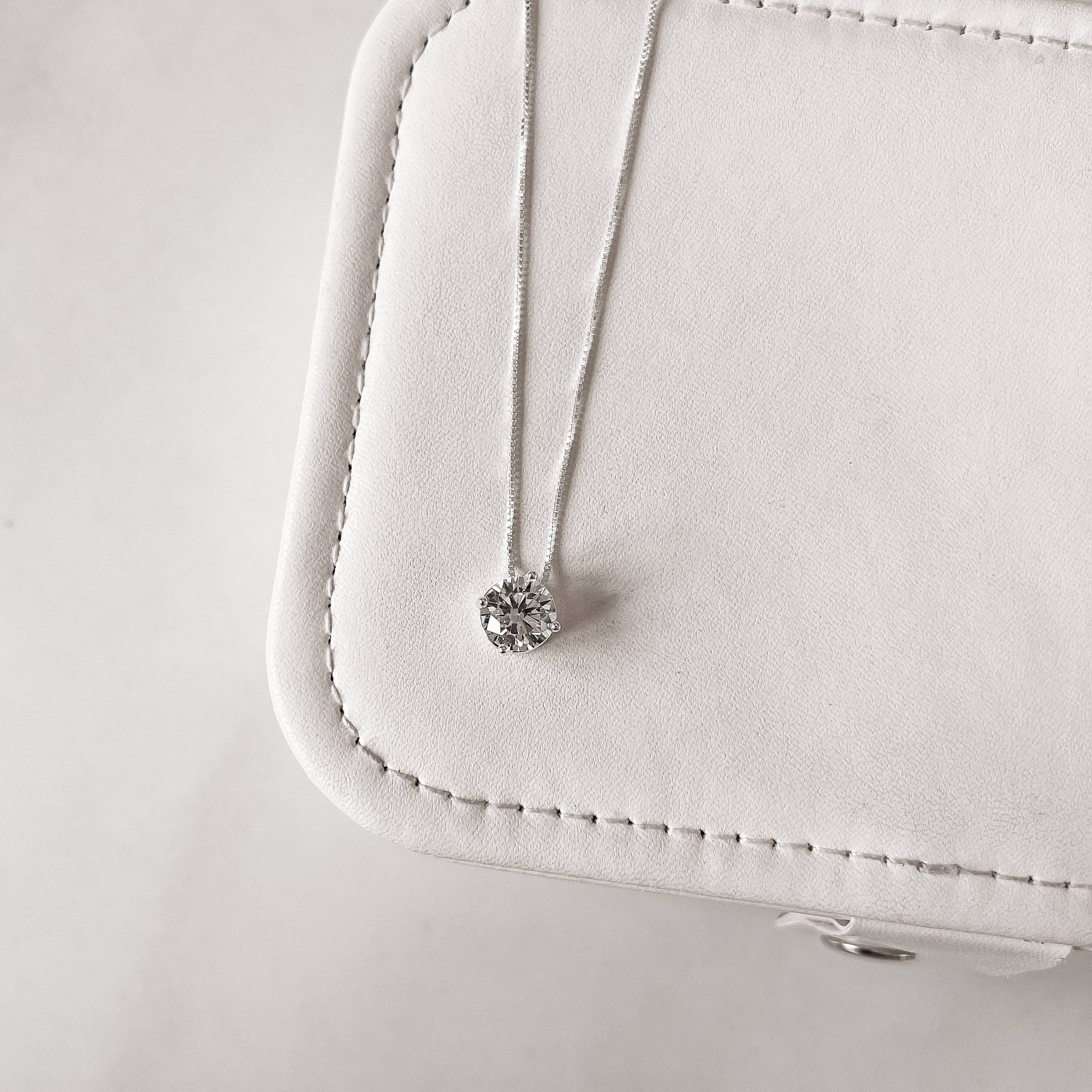 Colar zircônia 8mm passante 45cm