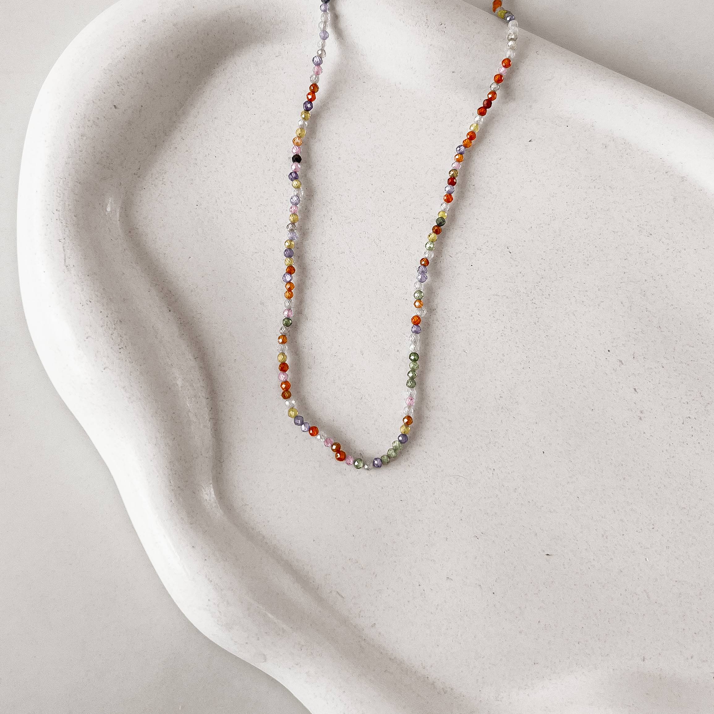 Imagem Choker zircônia redonda facetada colorida 2mm