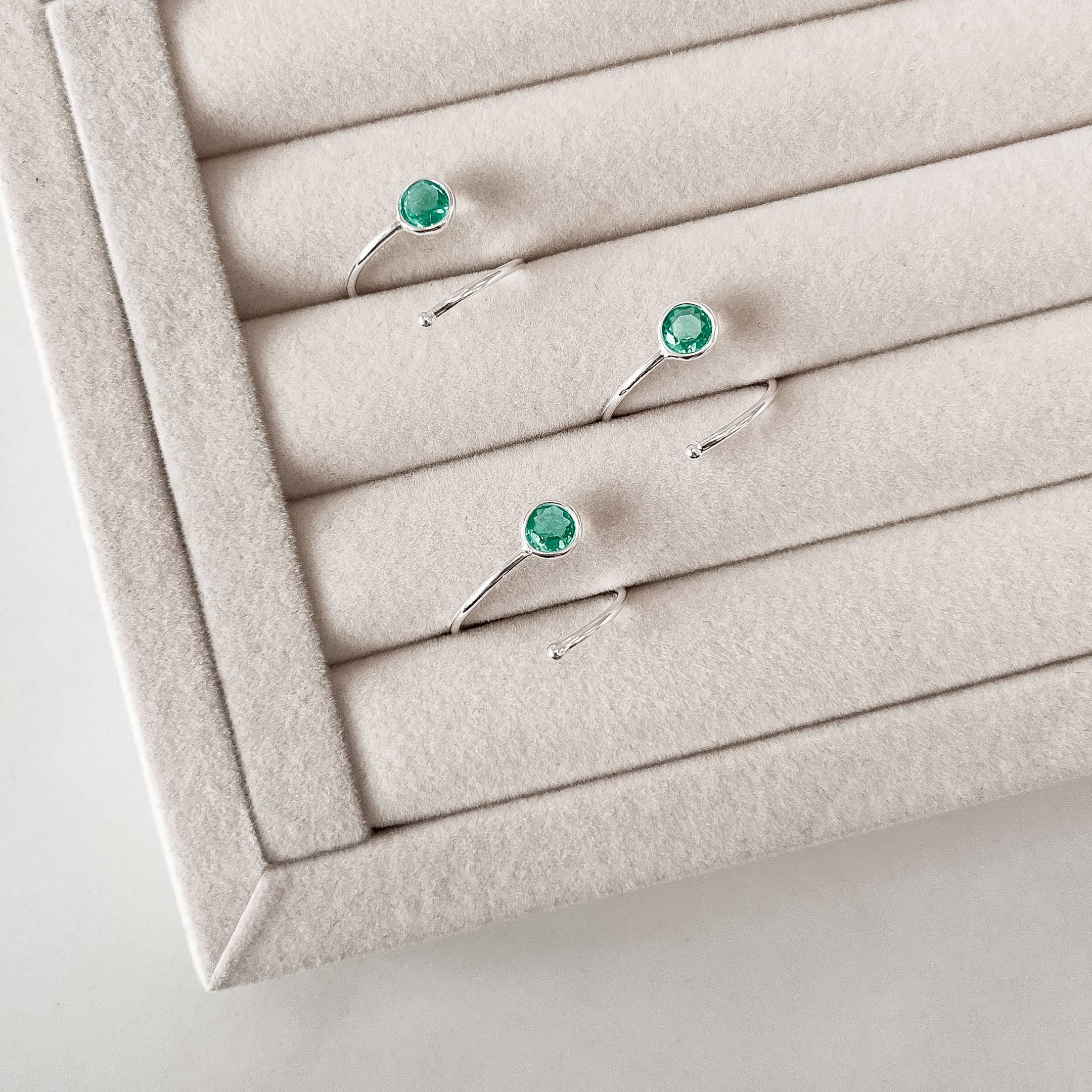 Anel bola e zircônia acqua 5mm regulável P