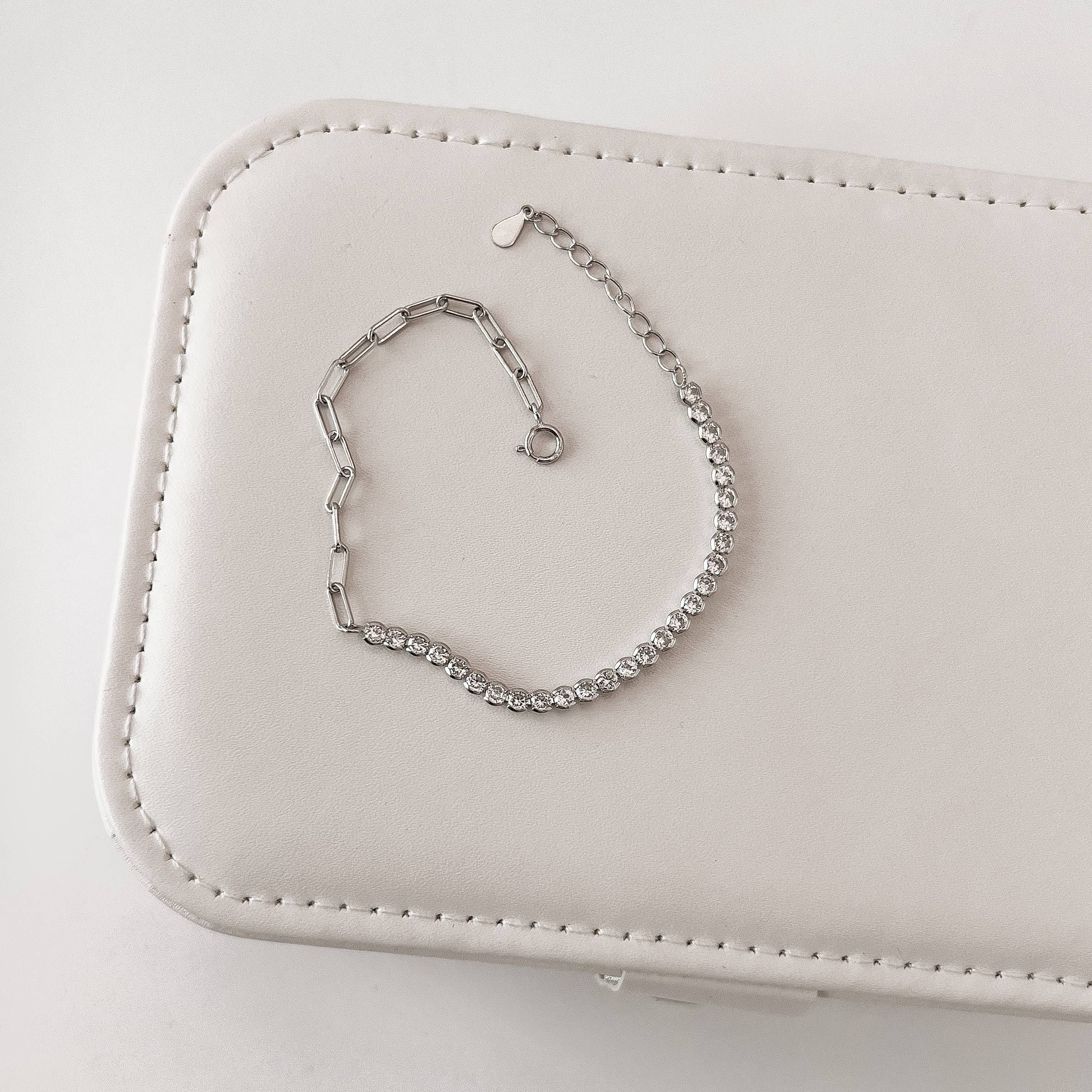 Pulseira corrente cartier e Riviera 2.9 16cm com alongadora ródio