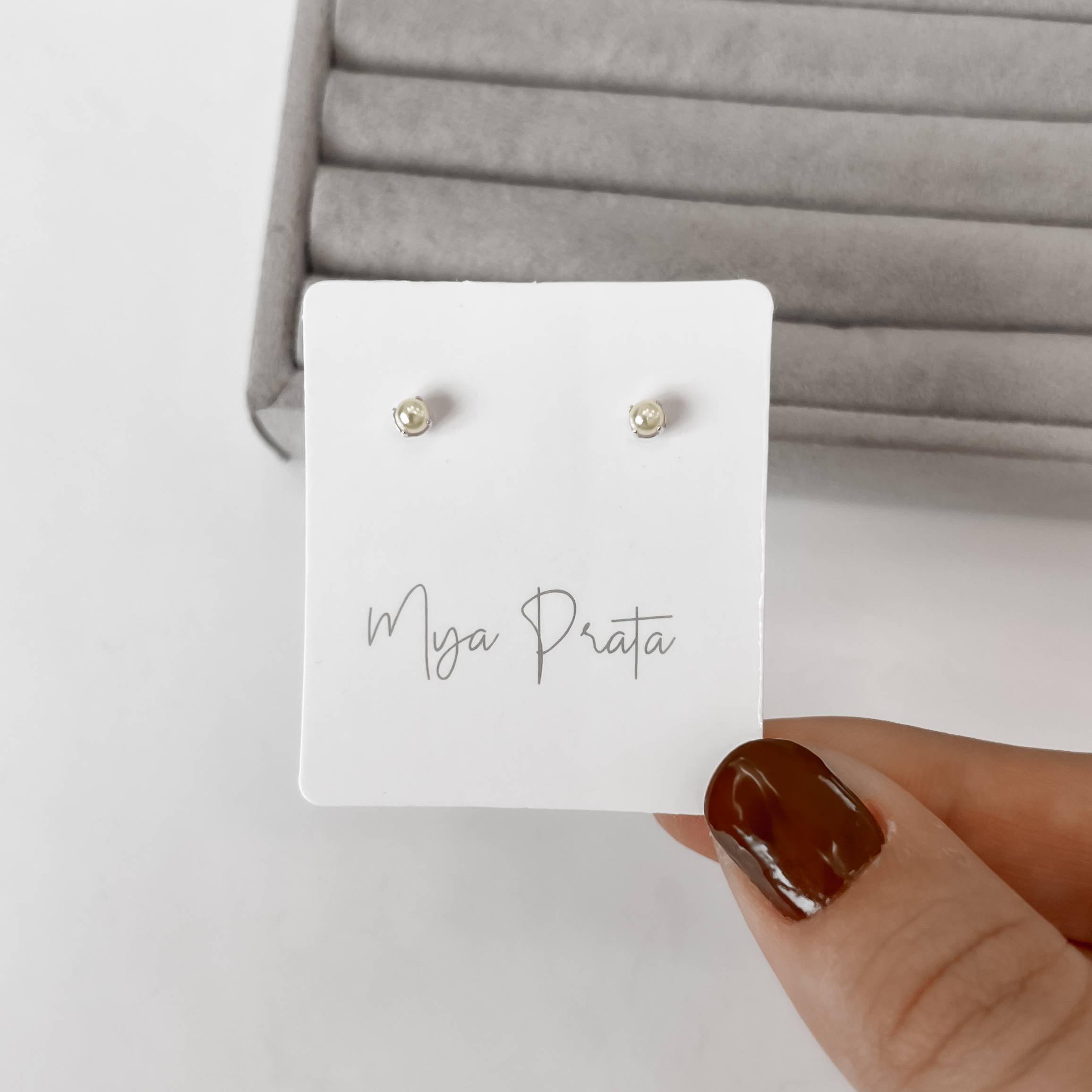 Imagem Secundária Brinco pérola 3mm garra