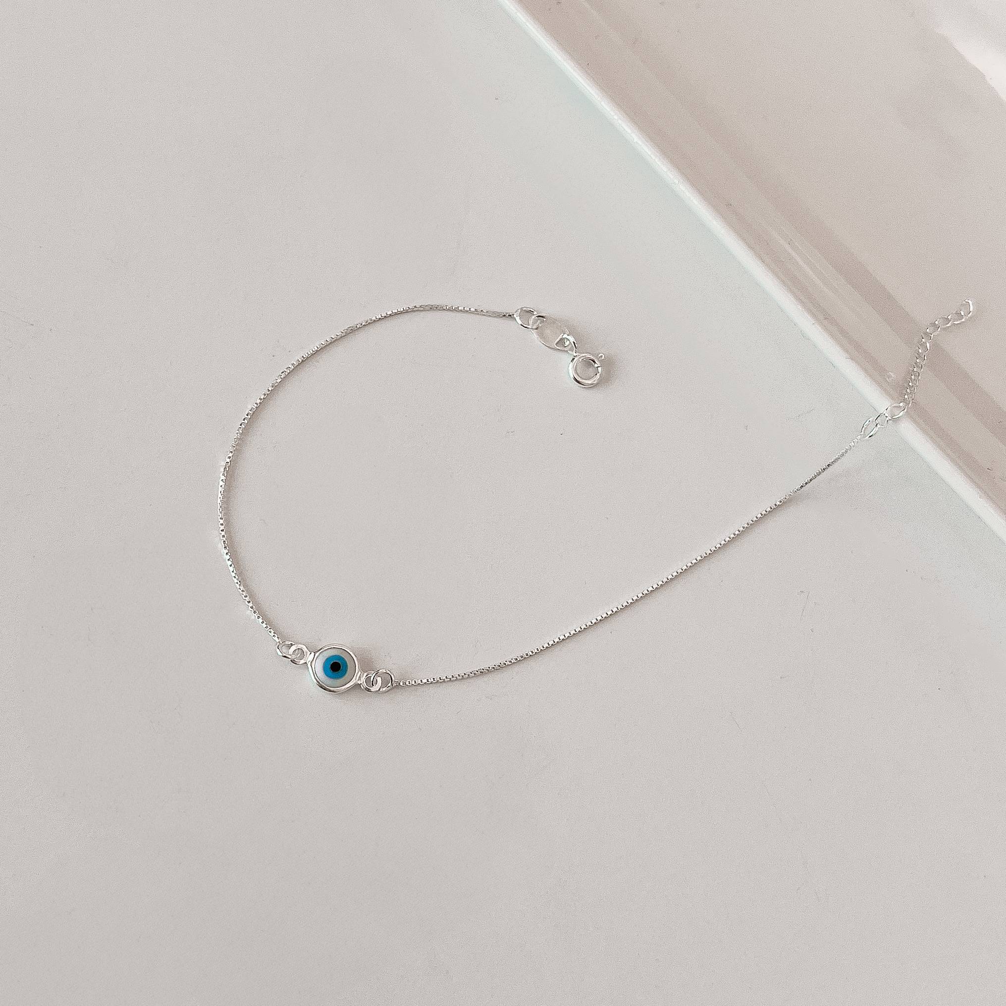 Pulseira entremeio olho grego 6mm