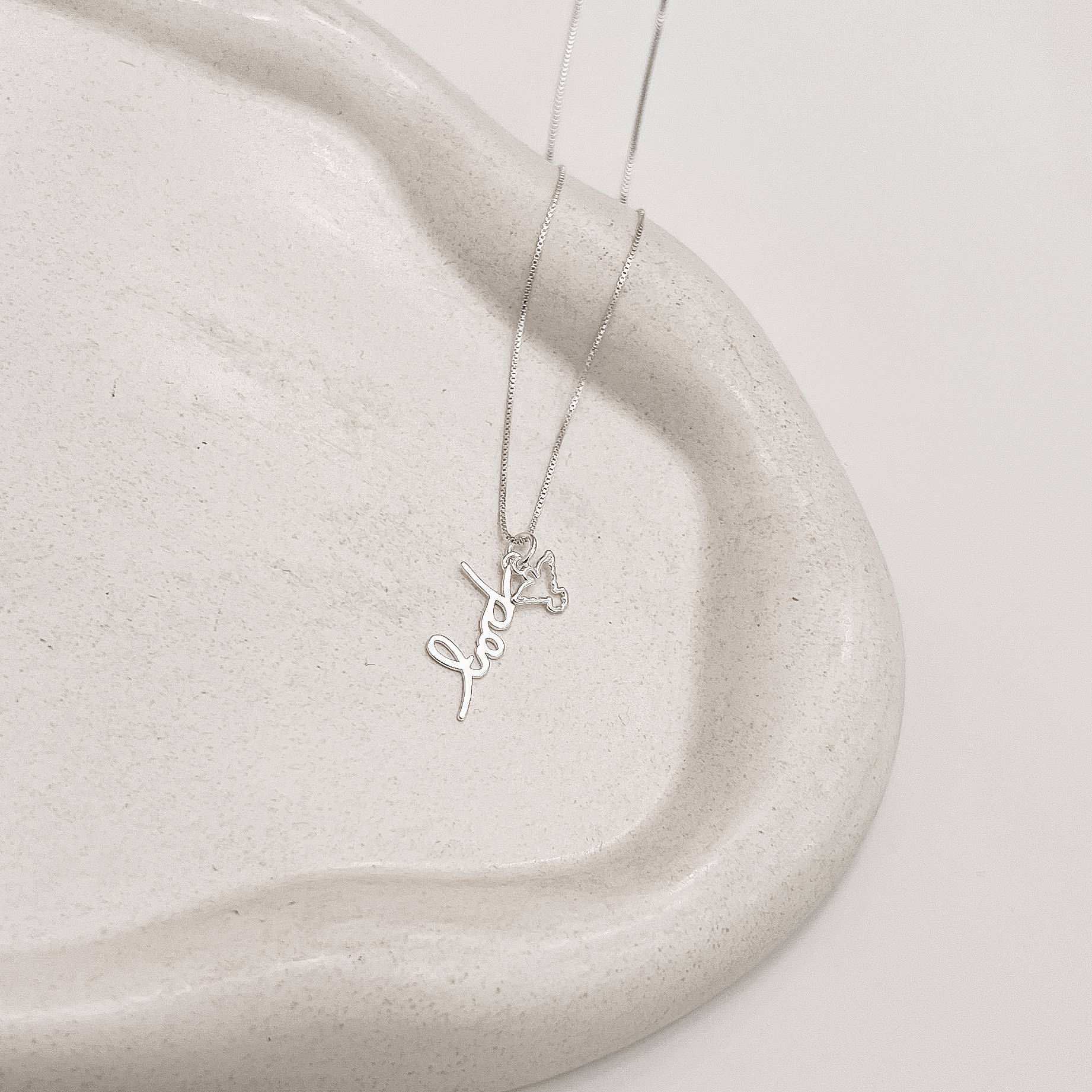 Colar pingente paz e Espírito Santo 45cm