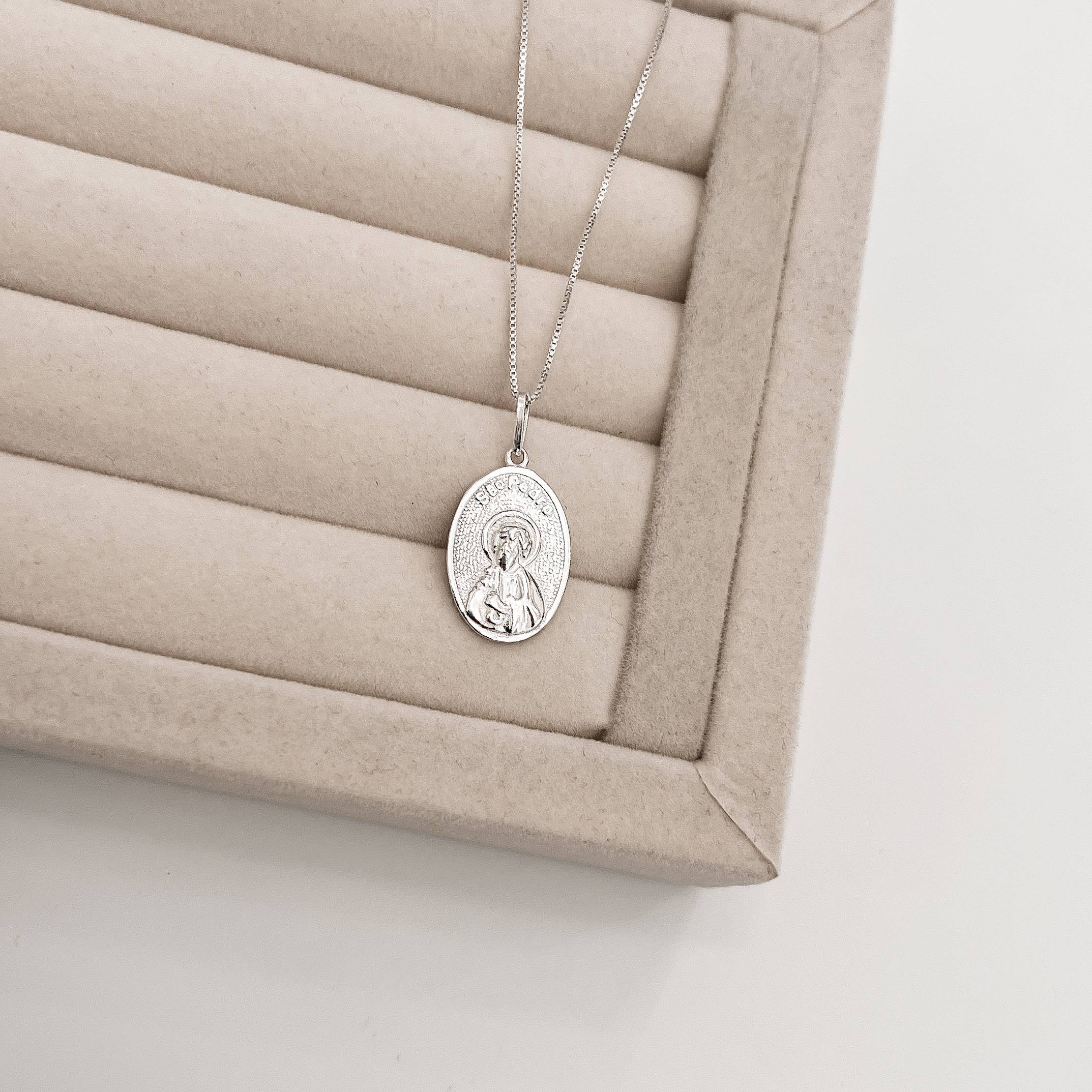 Imagem Colar pingente medalha São Pedro 20mm 45cm