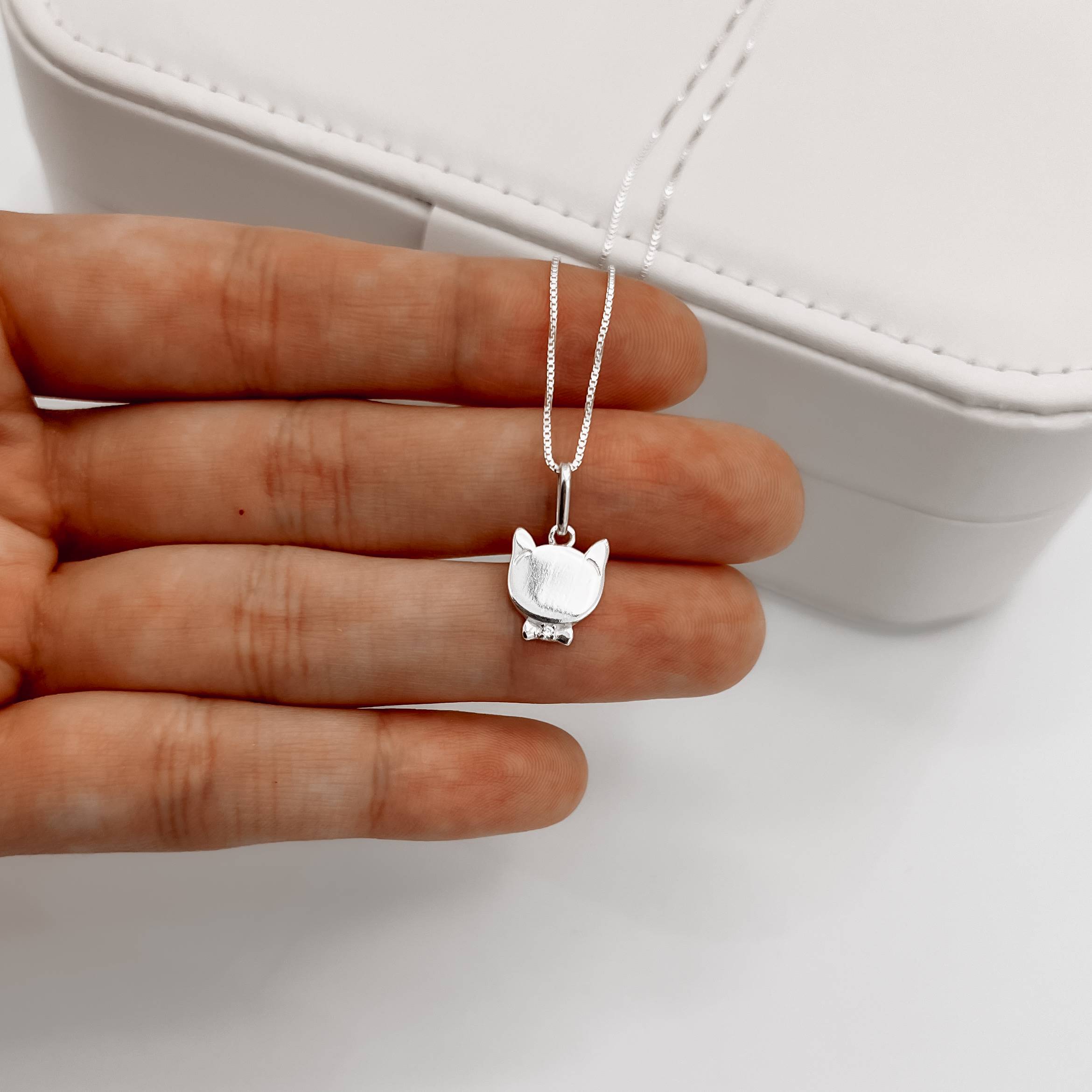 Imagem Secundária Colar pingente gato detalhe zircônia 11mm 45cm