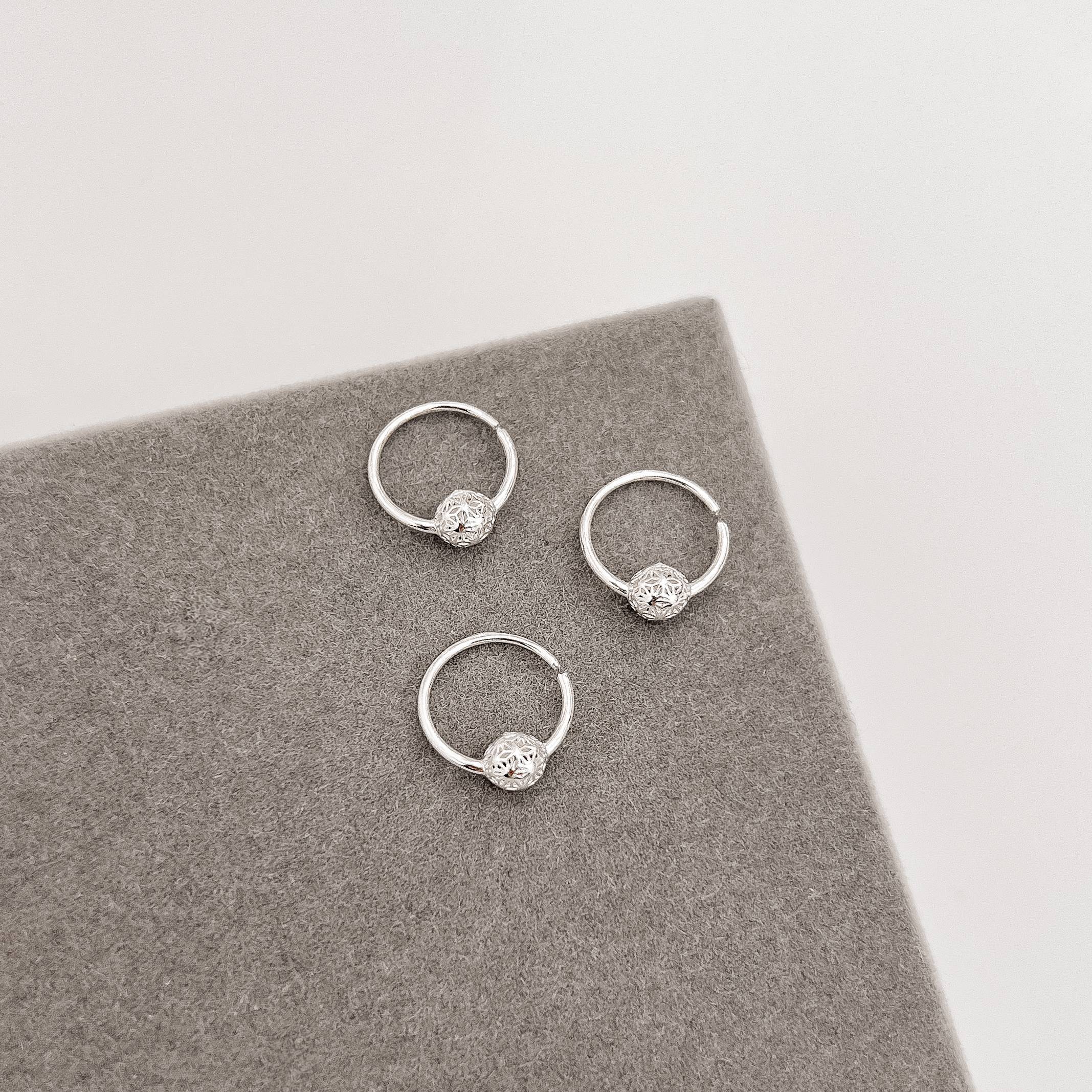 Piercing argola 10mm detalhe bola