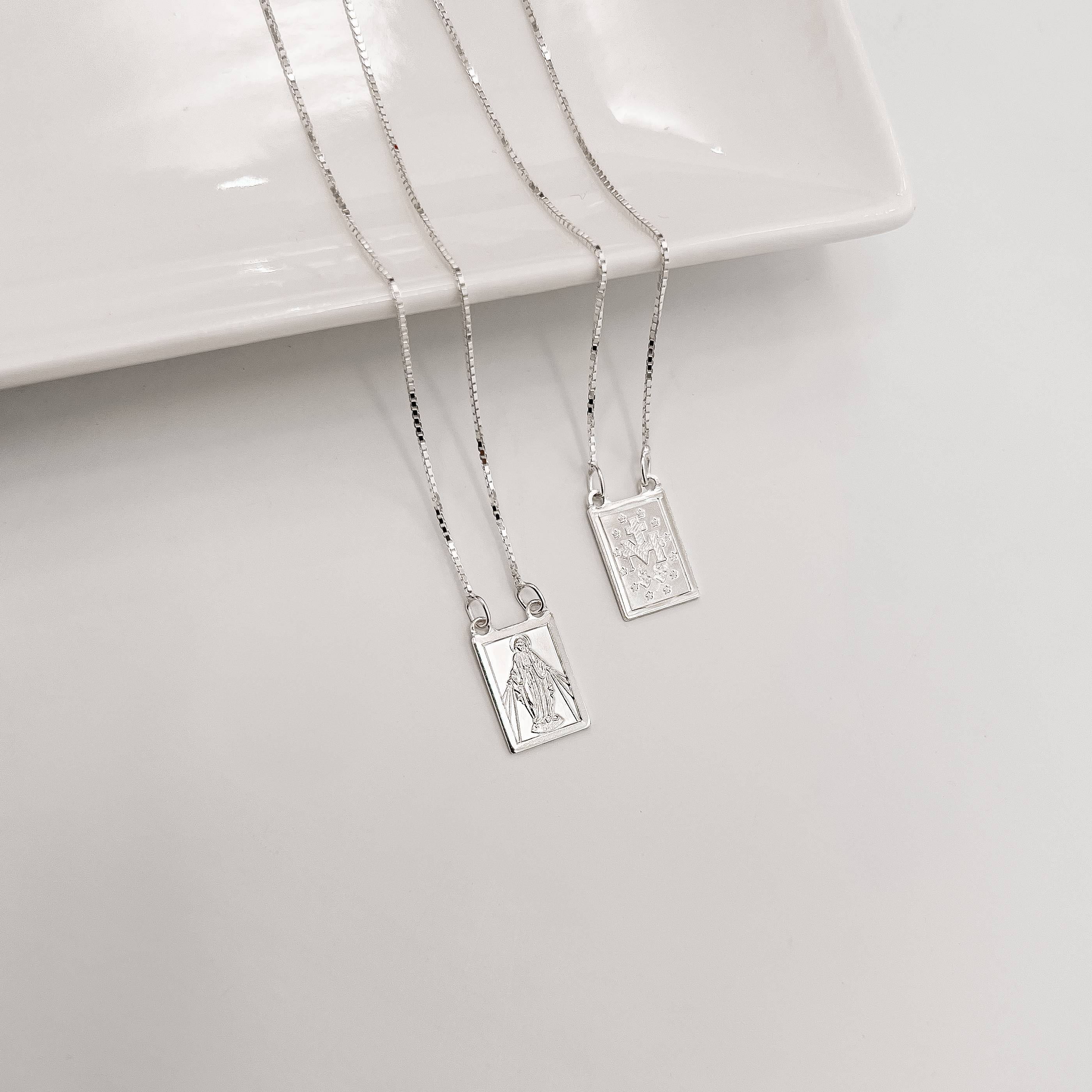 Escapulário medalha Nsa. Sra. das Graças v15 60cm