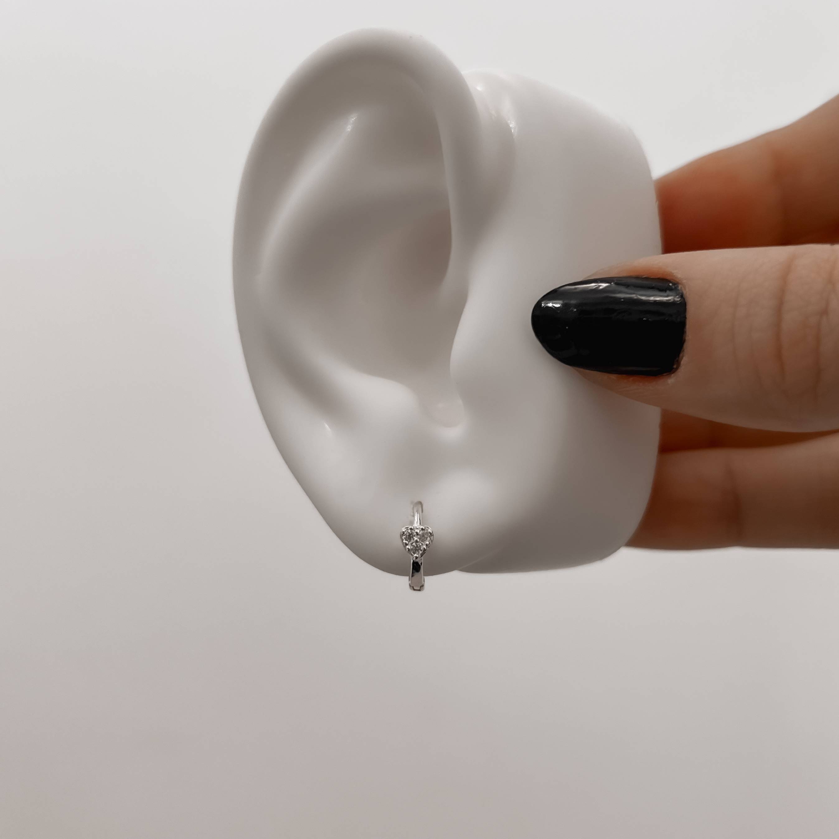 Imagem Secundária Argola click 11mm coração cravejado