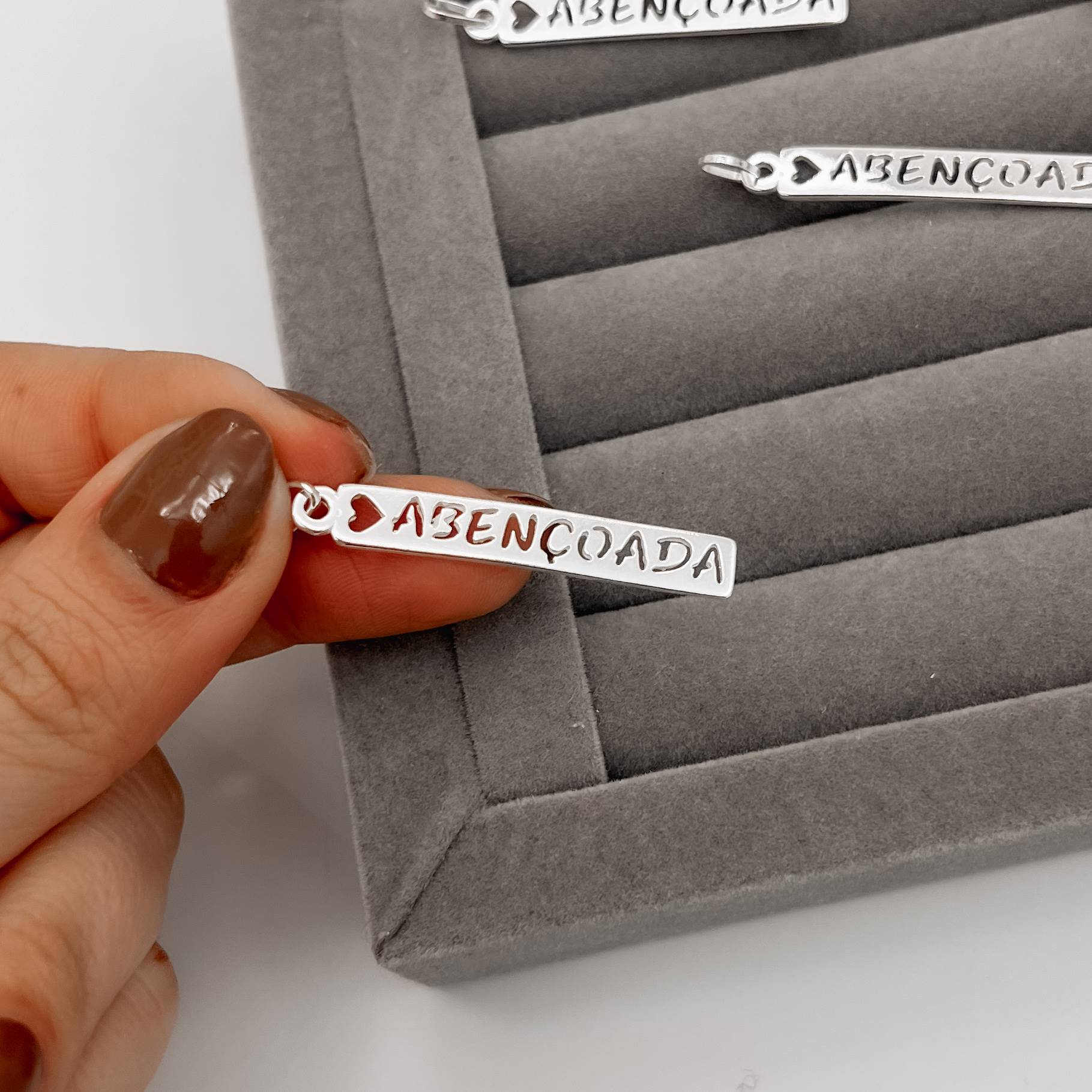 Pingente placa abençoada 35mm