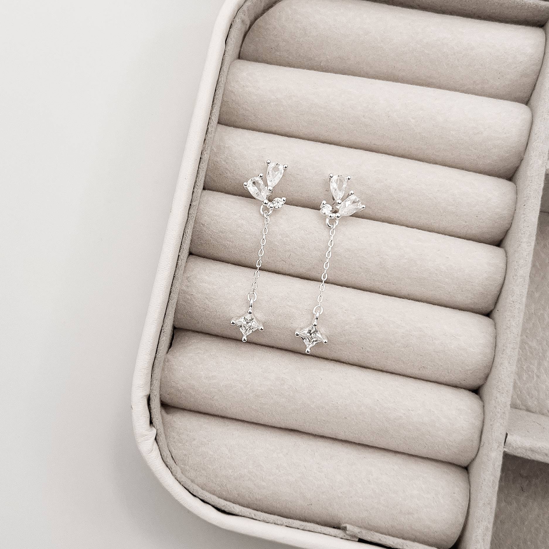 Imagem Secundária Brinco zircônias 8mm pingente corrente cadeado