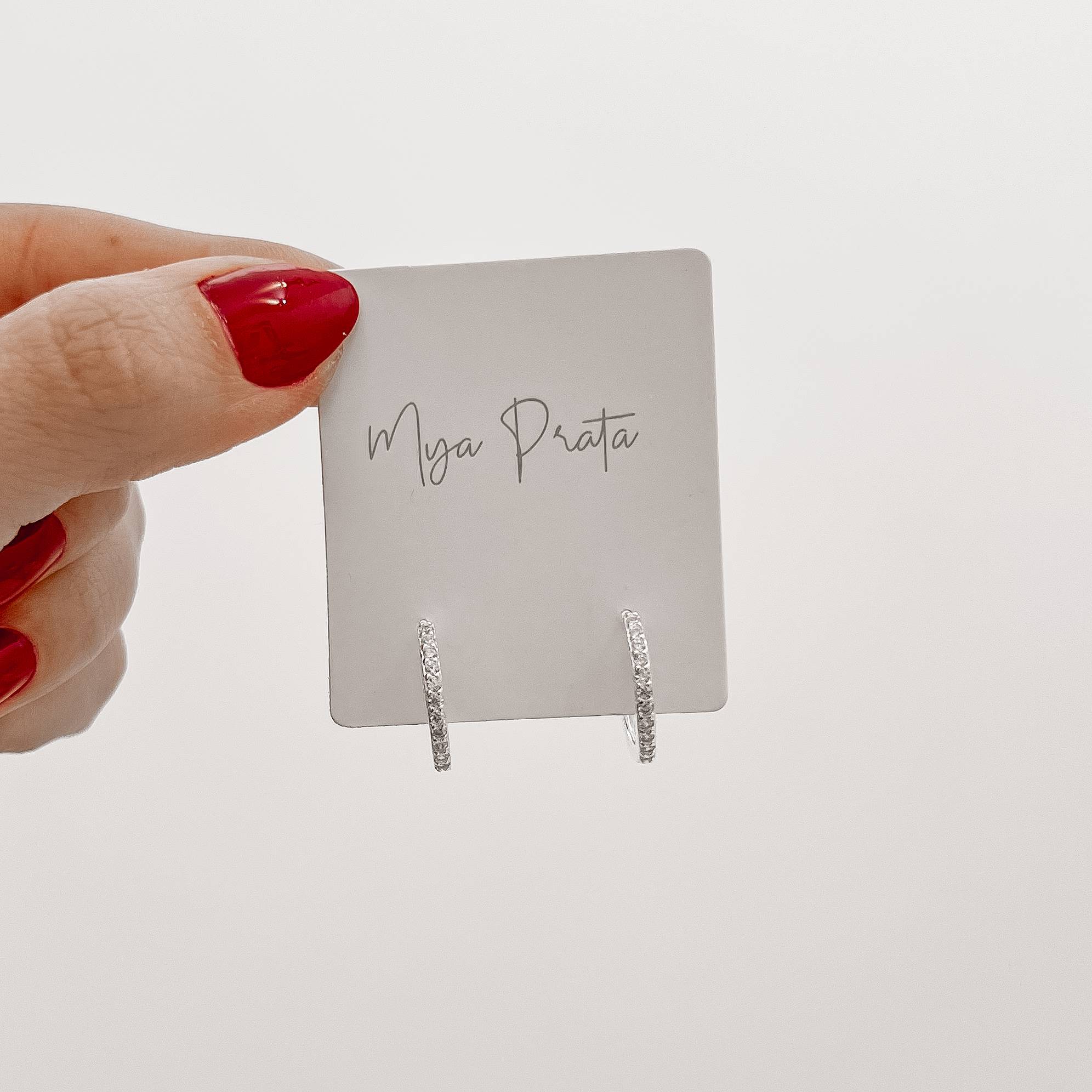 Imagem Secundária Argola click cravejada 15mm cristal