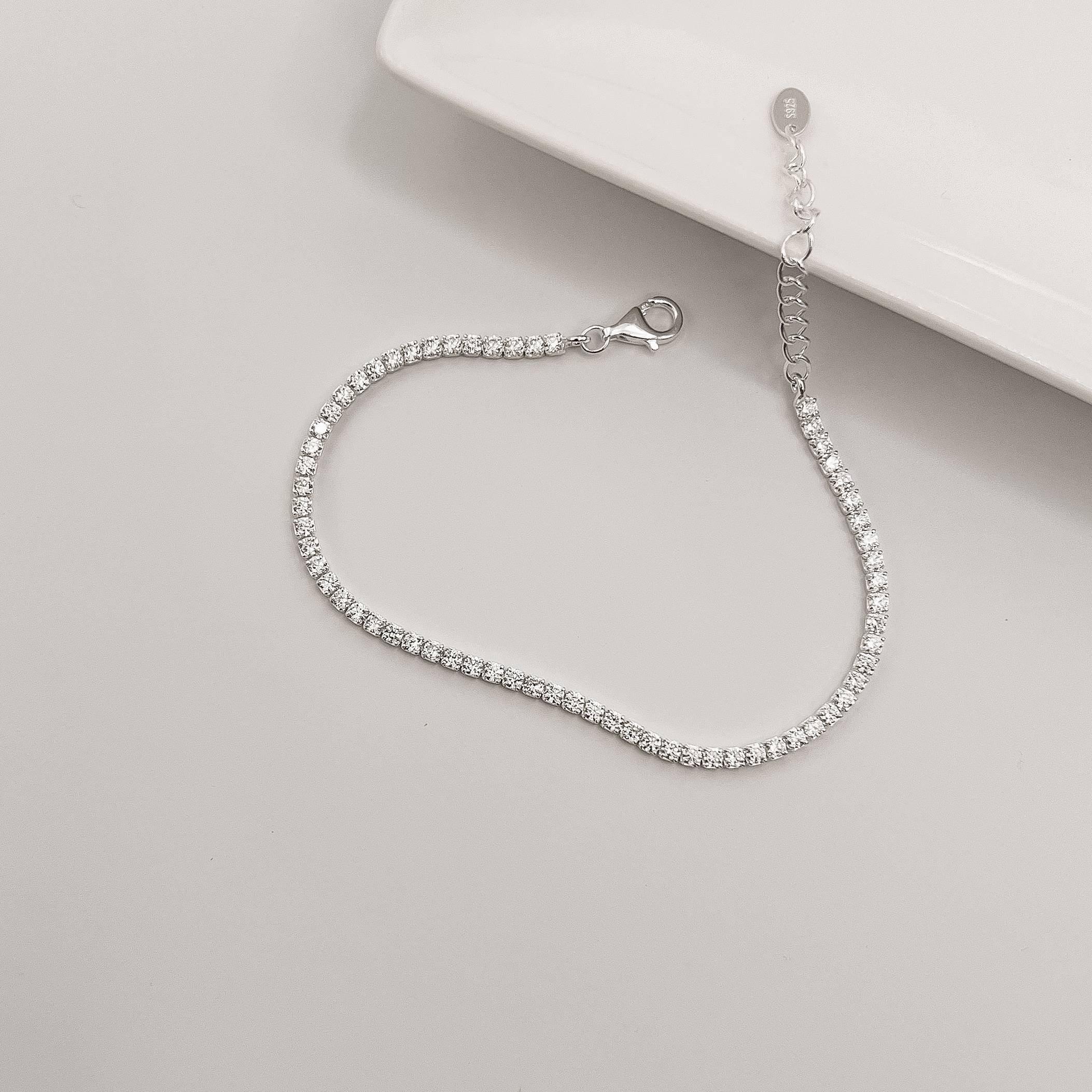 Pulseira Riviera cristal 2mm 15,5cm com alongadora