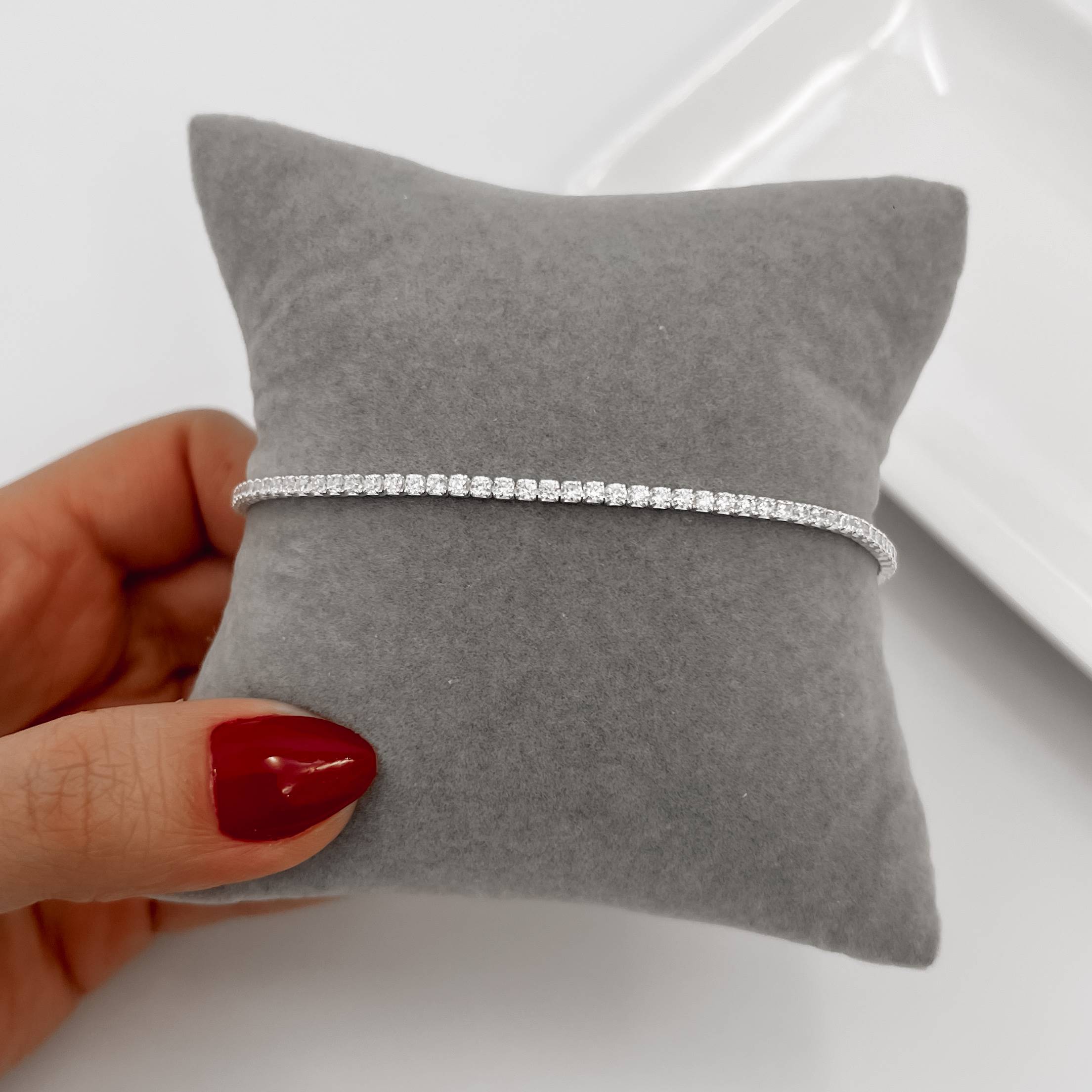 Imagem Secundária Pulseira Riviera cristal 2mm 15,5cm com alongadora