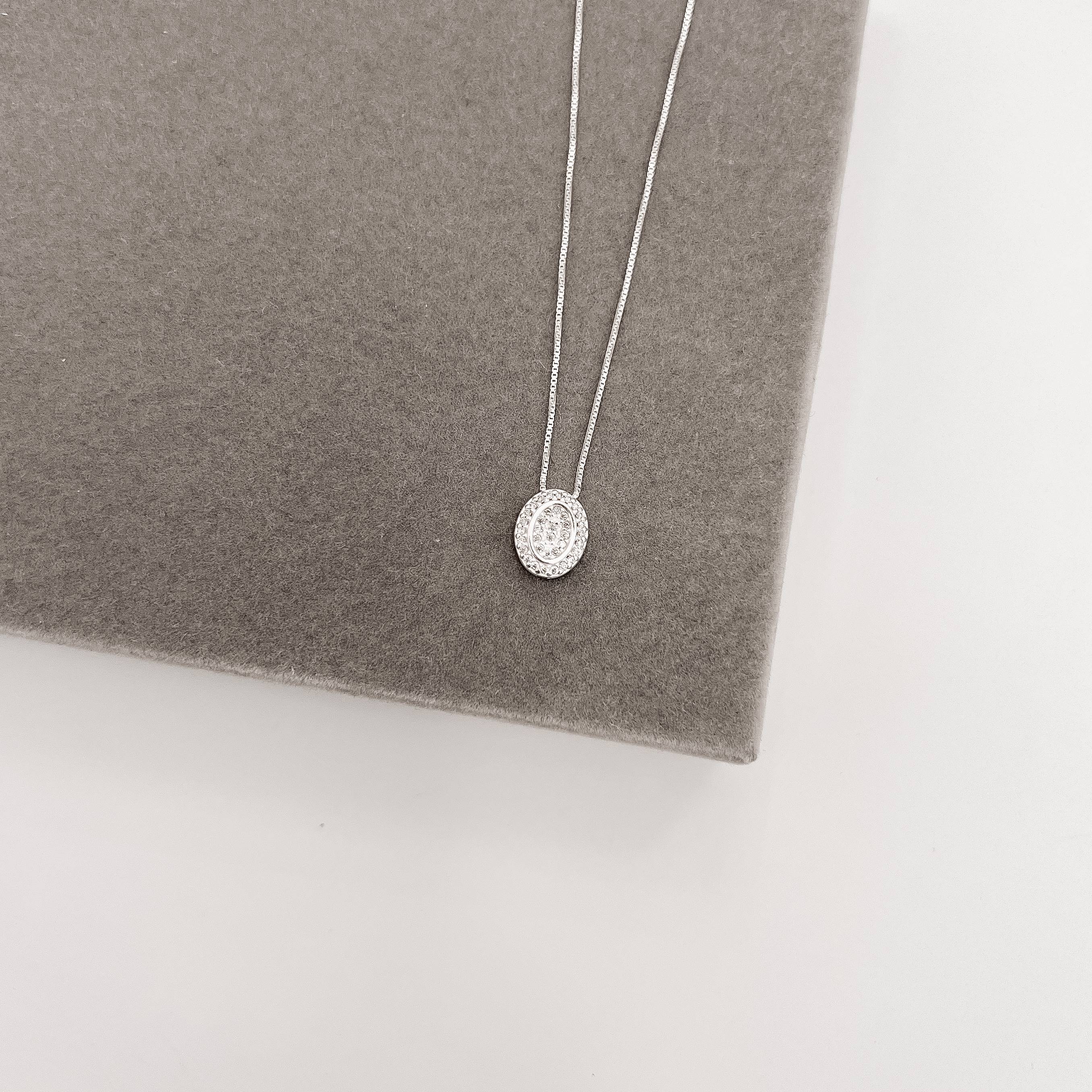 Imagem Secundária Colar oval cravejado 11mm 45cm