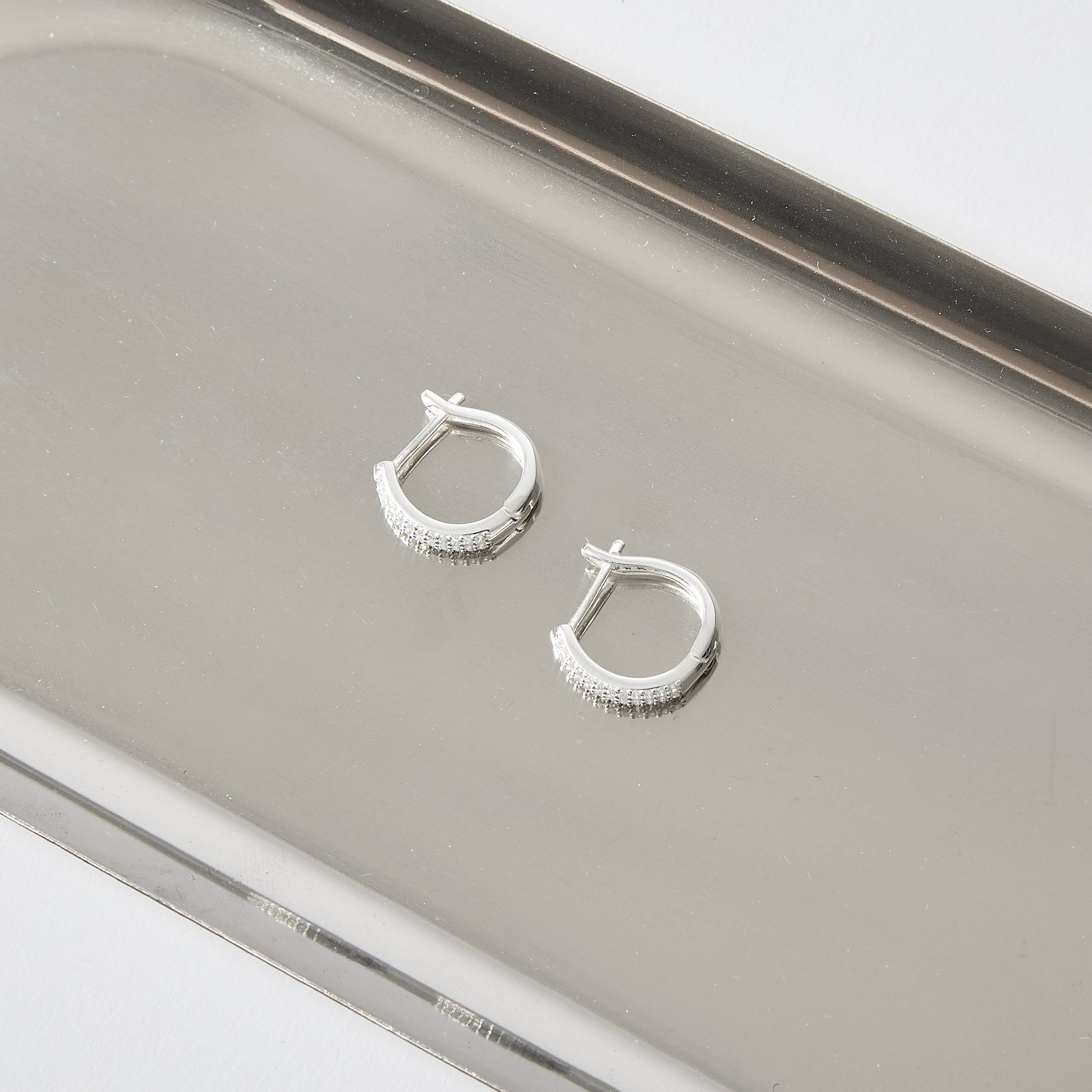 Imagem Secundária Argola click 13mm triplo cravejado cristal