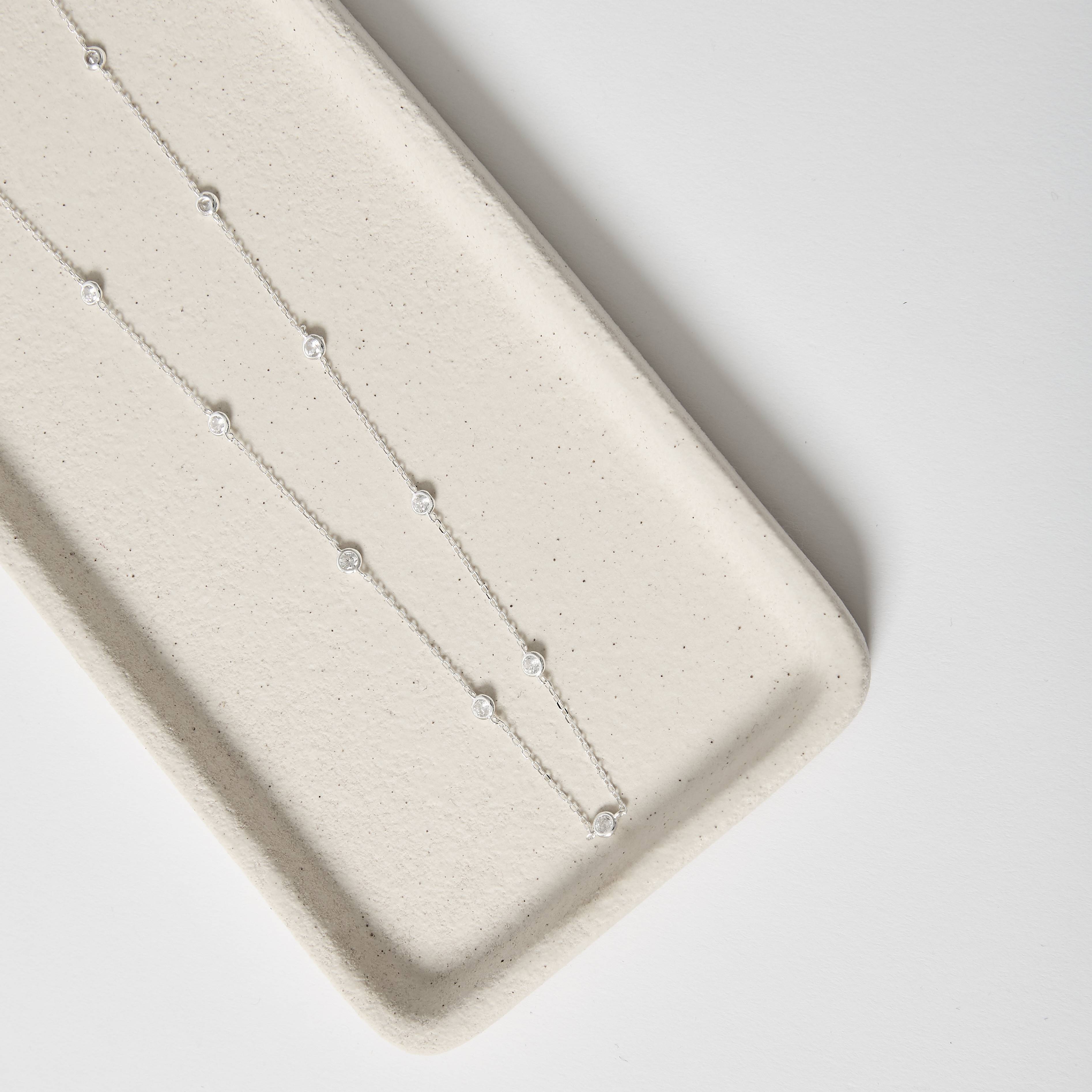 Colar entremeios zircônias 4mm 60+5cm