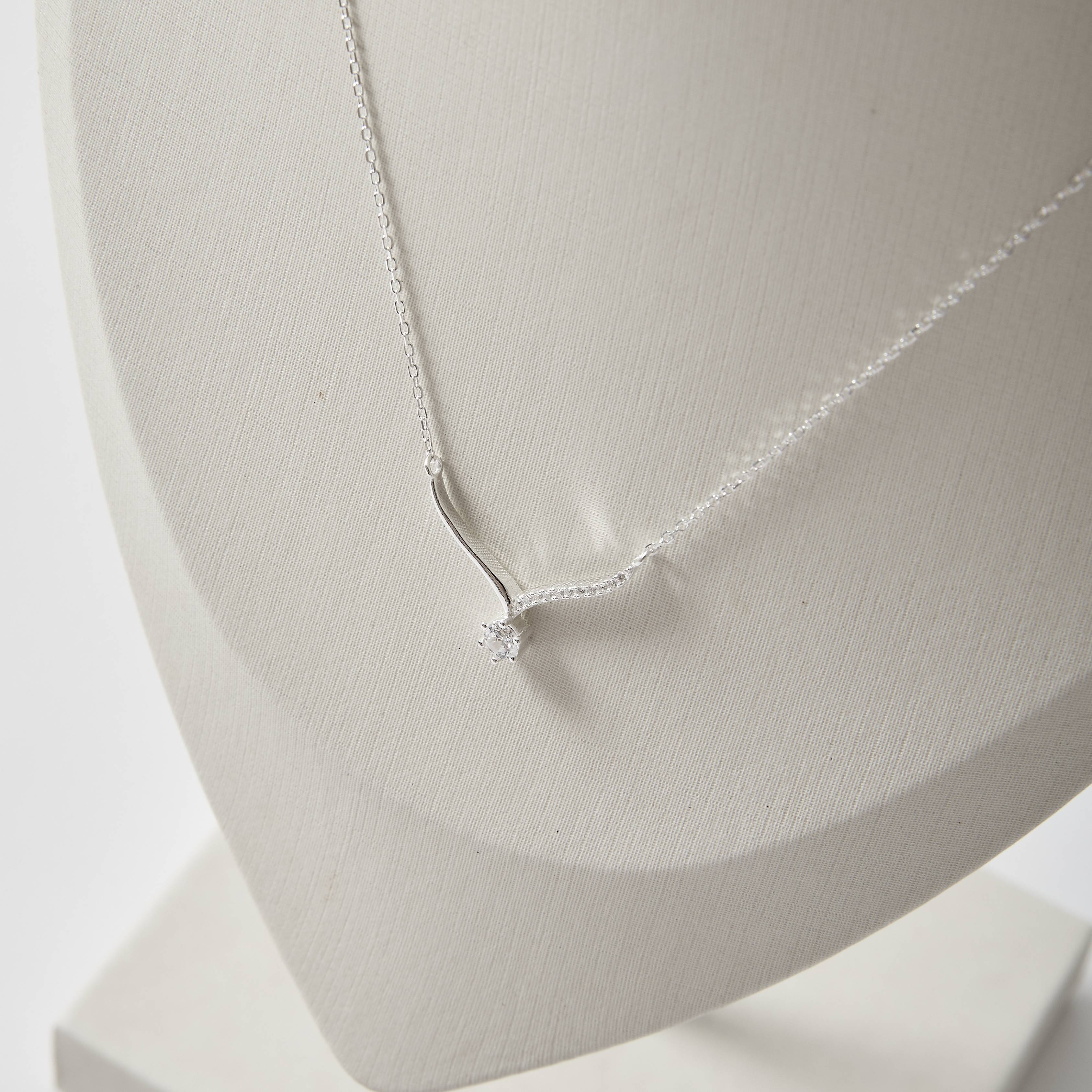 Colar entremeio bastão com zircônias 23mm 45+5cm