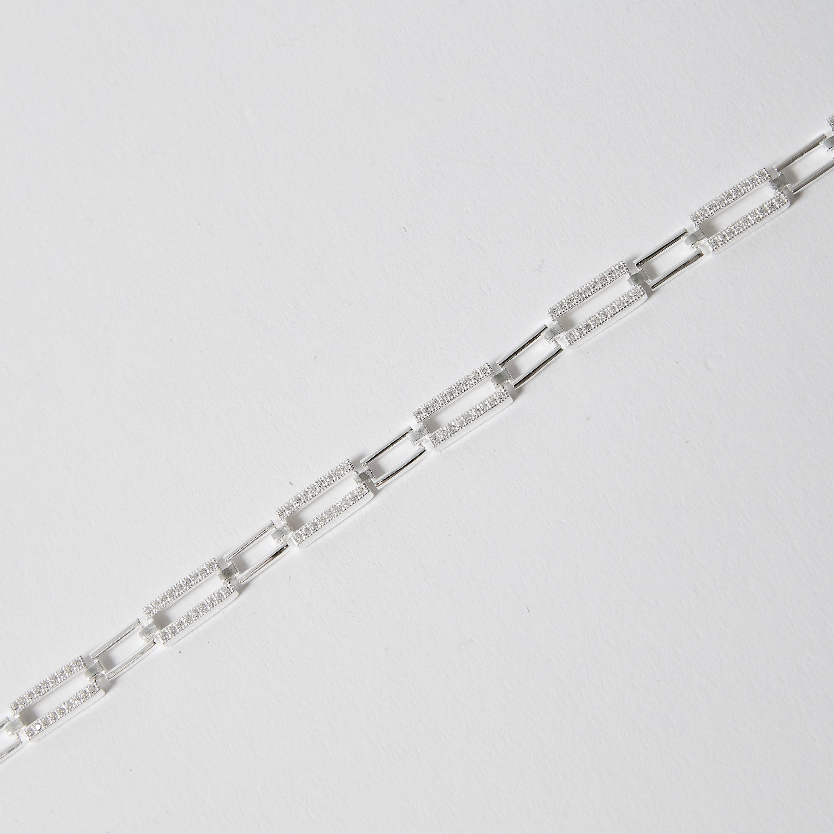 Imagem Secundária Pulseira corrente elos lisos e cravejados 6mm 18cm