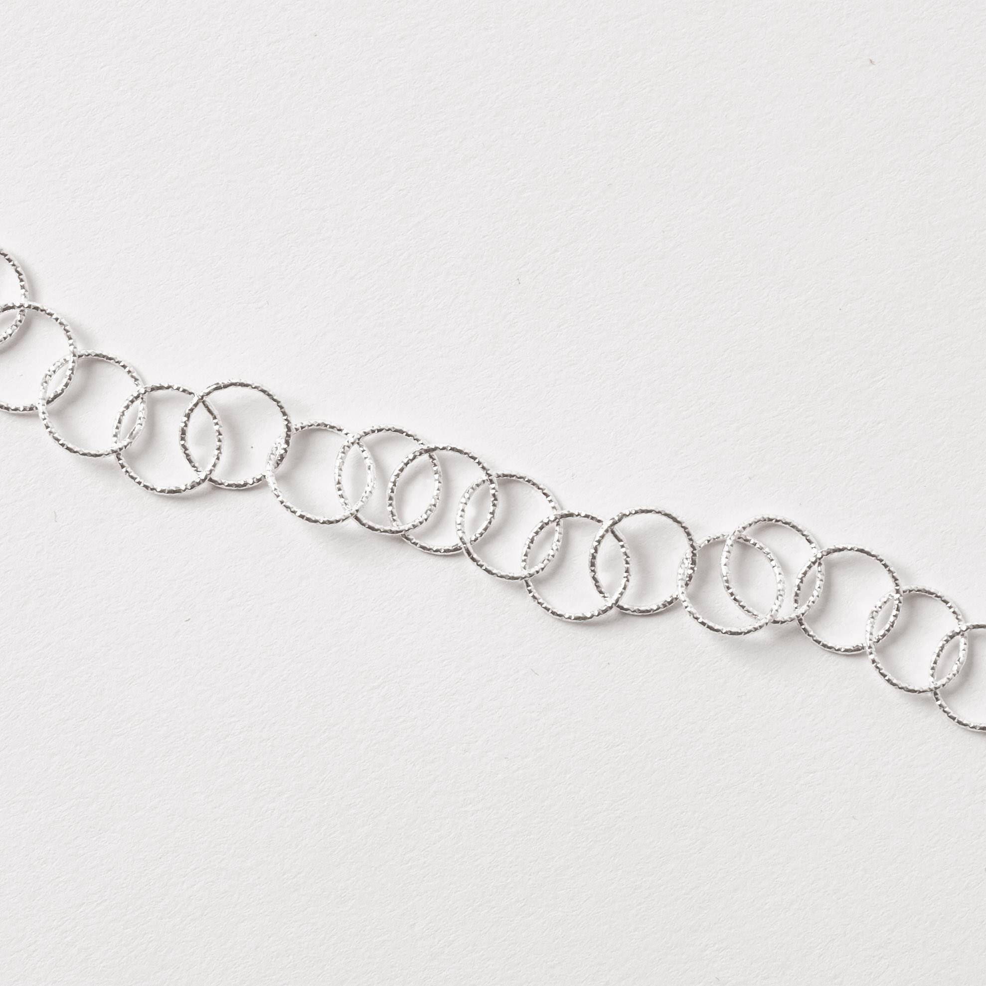 Pulseira corrente elo redondo facetado 10.6 19cm