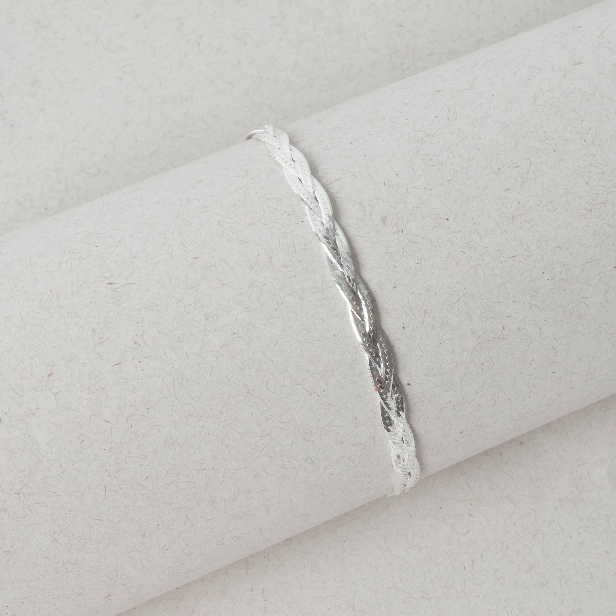 Pulseira corrente trança 3 fios 19cm