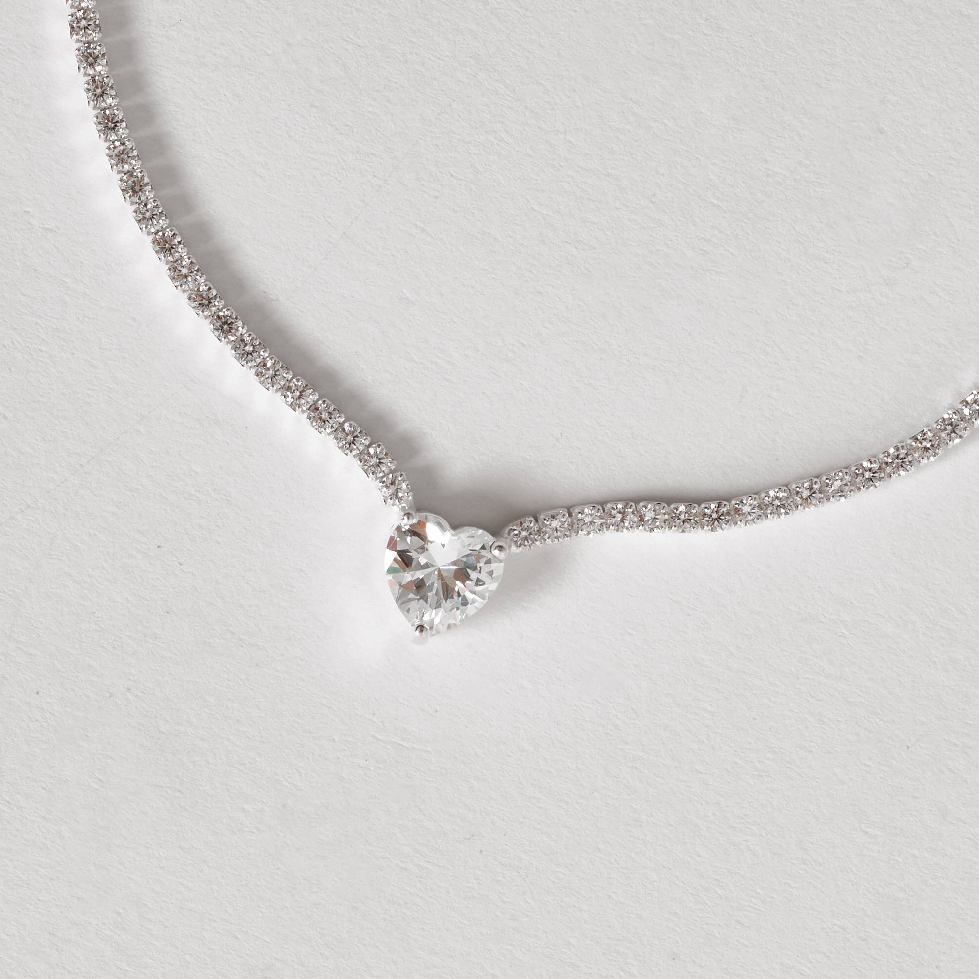 Imagem Colar Riviera 2.1 com zircônia coração cristal 9mm 40+5cm