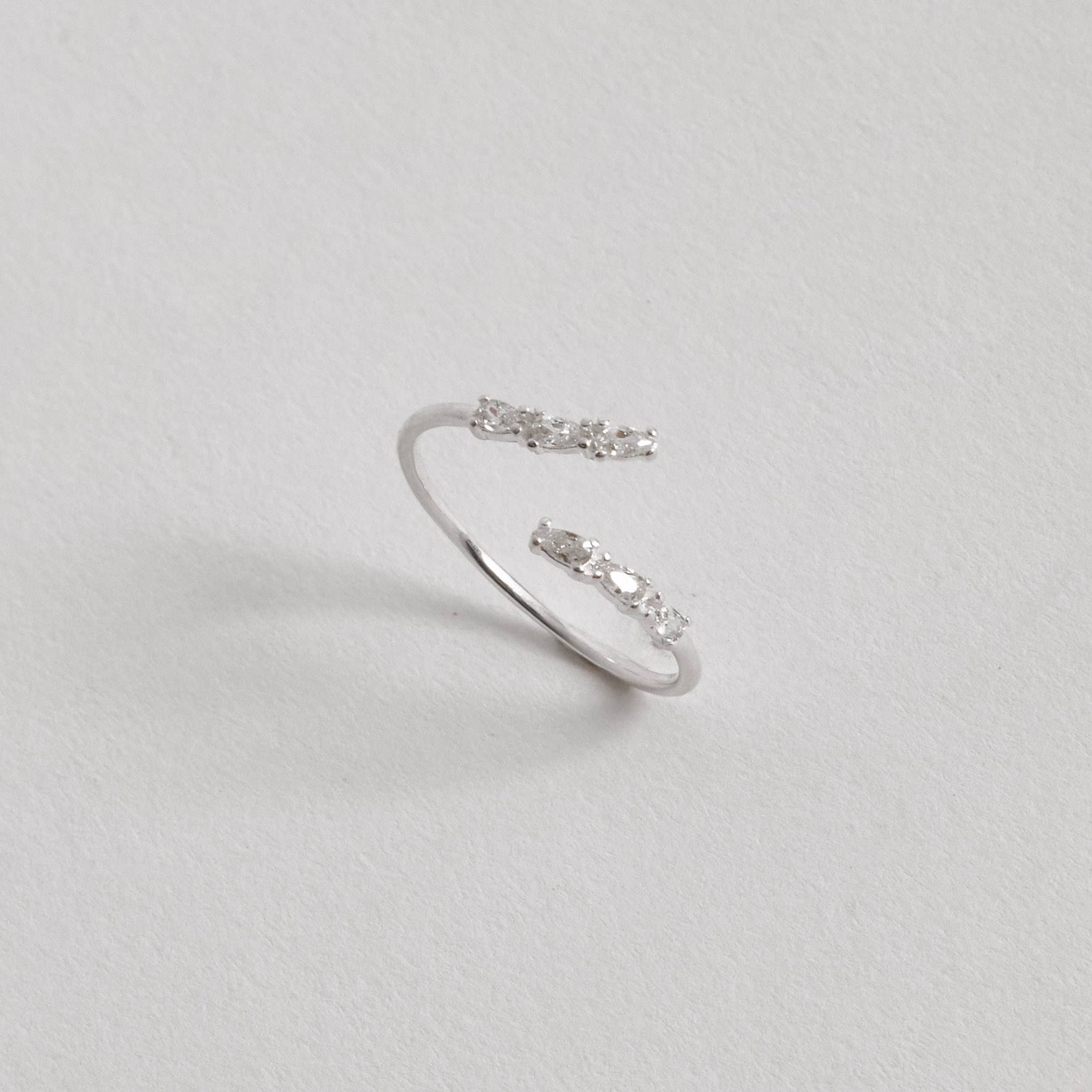 Anel aberto zircônias gota