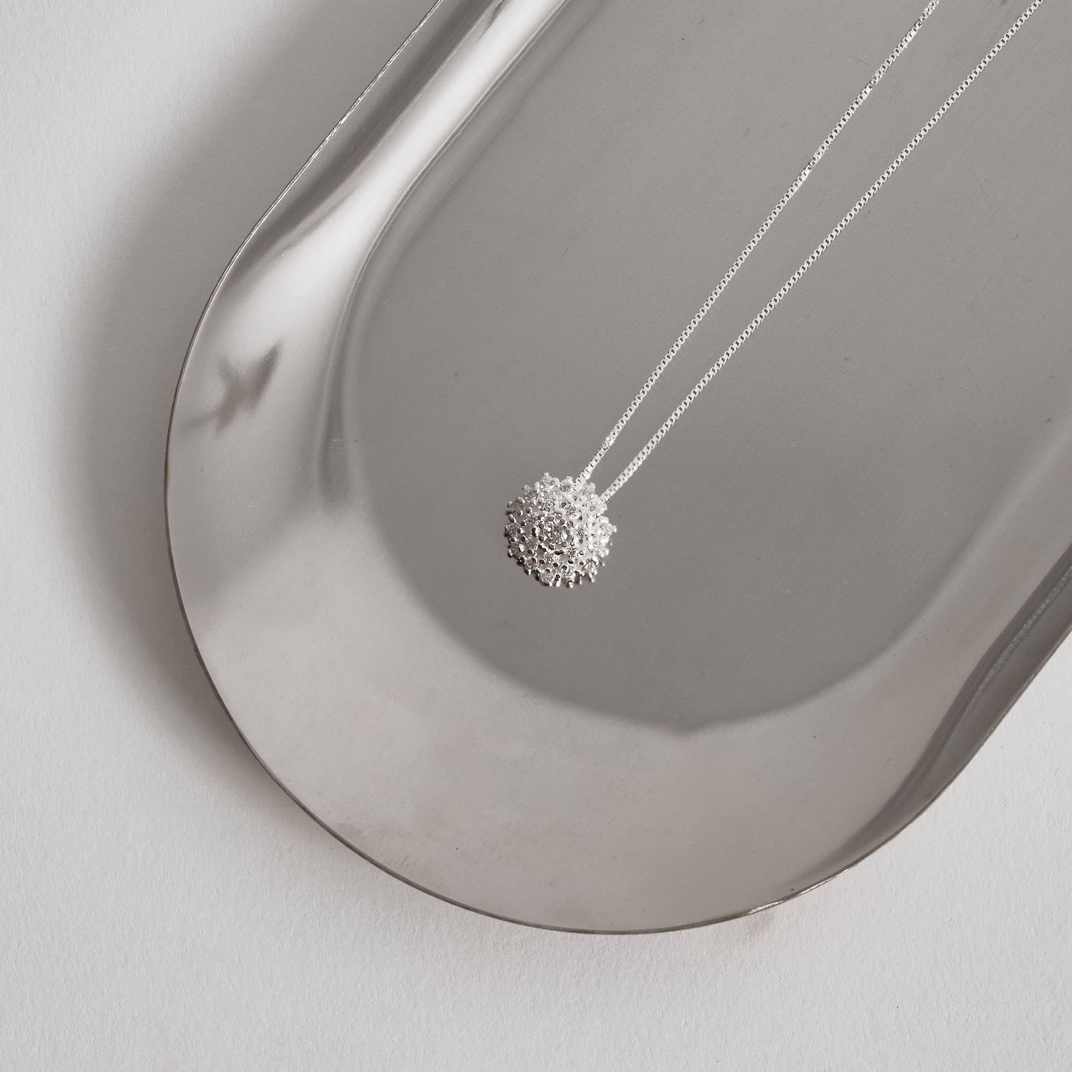 Imagem Colar pingente botão todo cravejado 11mm 45cm