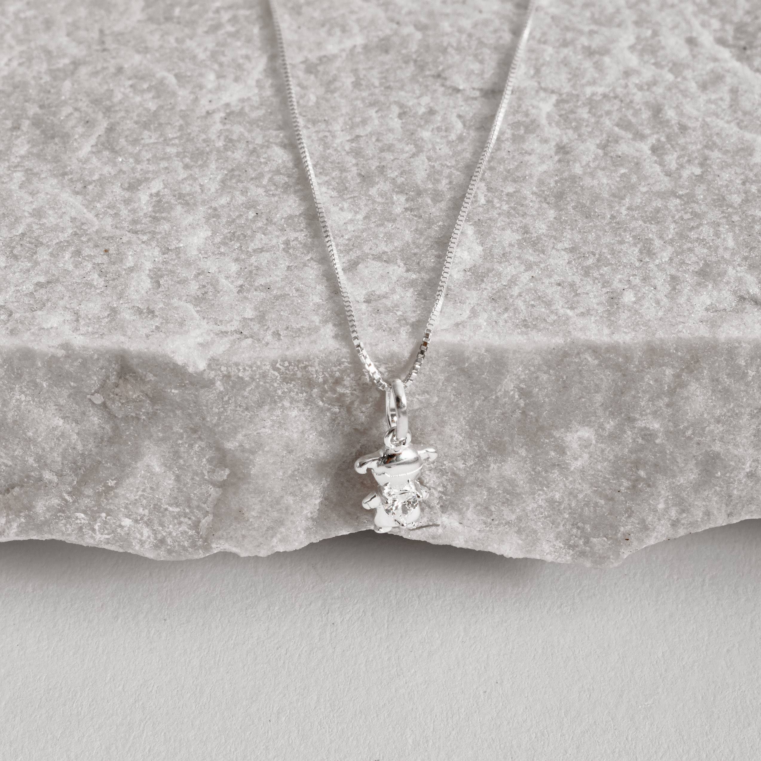 Imagem Secundária Colar pingente menina com zircônia coração 9mm 40cm