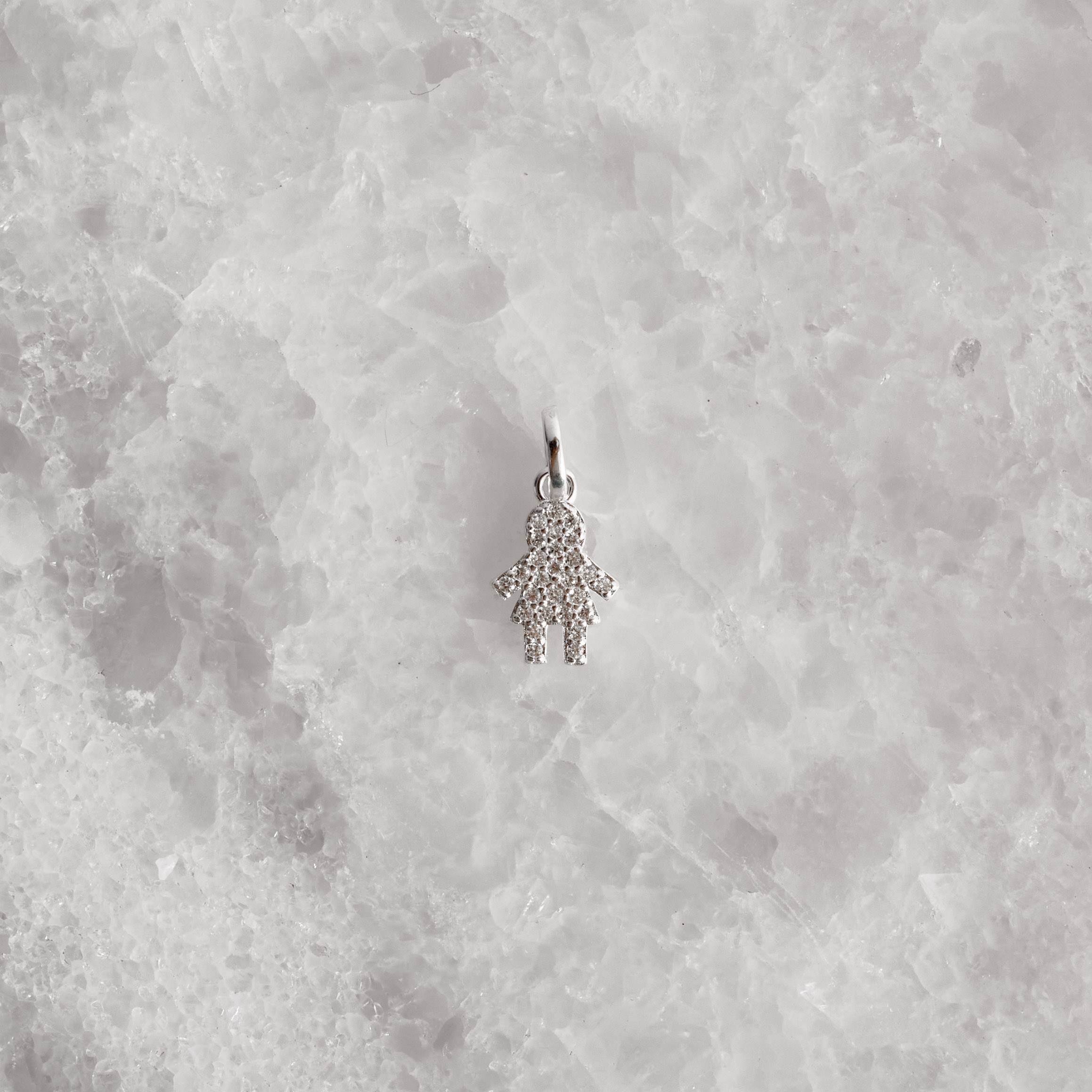 Imagem Secundária Pingente menina toda cravejada 10mm