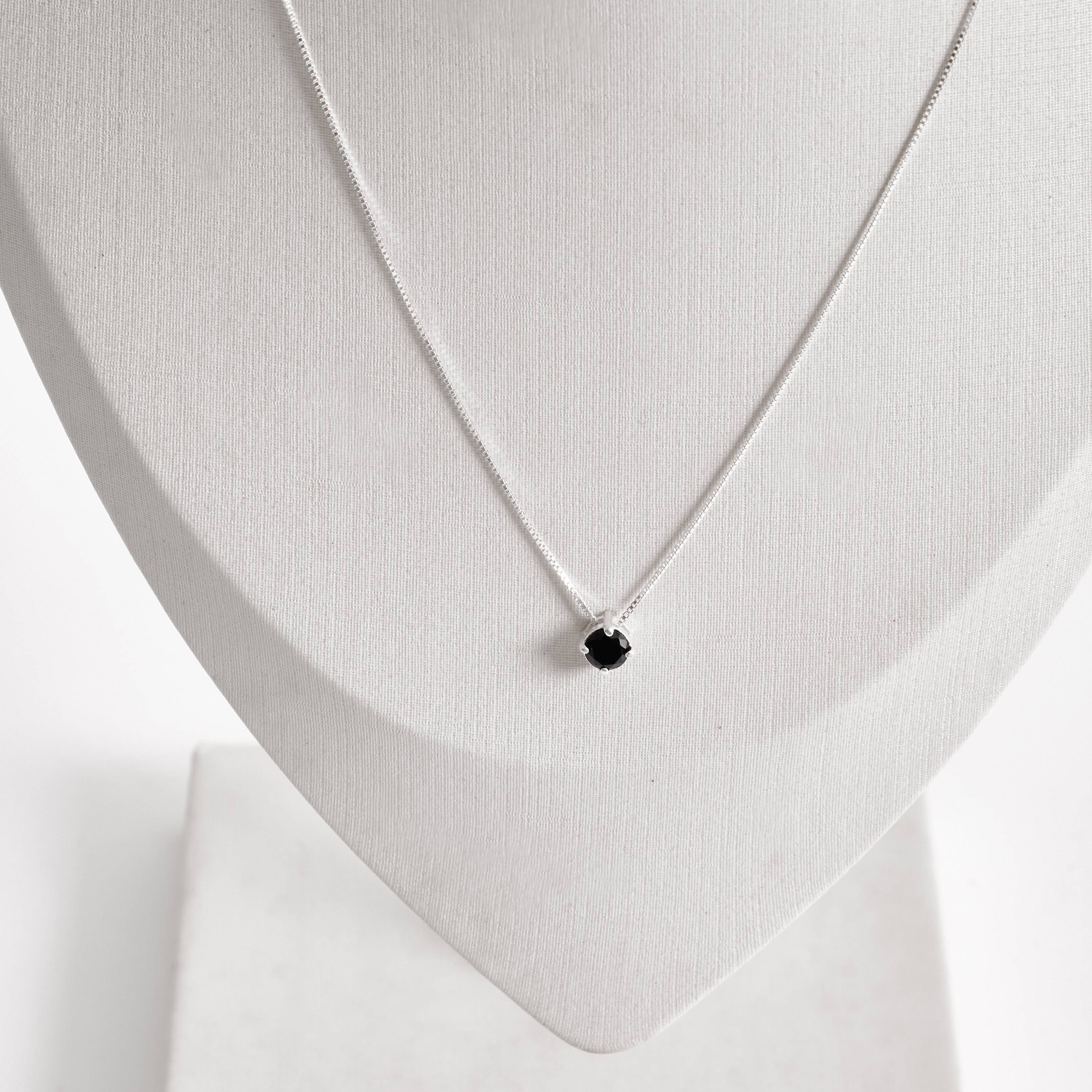 Imagem Secundária Colar zircônia redonda ônix 5mm 40cm