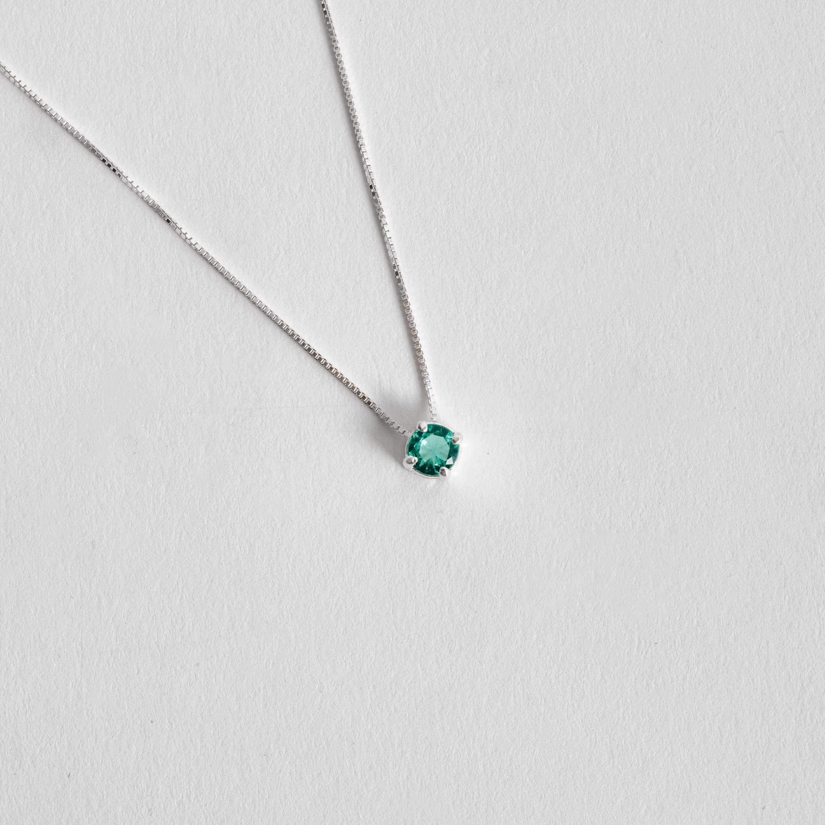 Imagem Colar zircônia redonda acqua 5mm 40cm