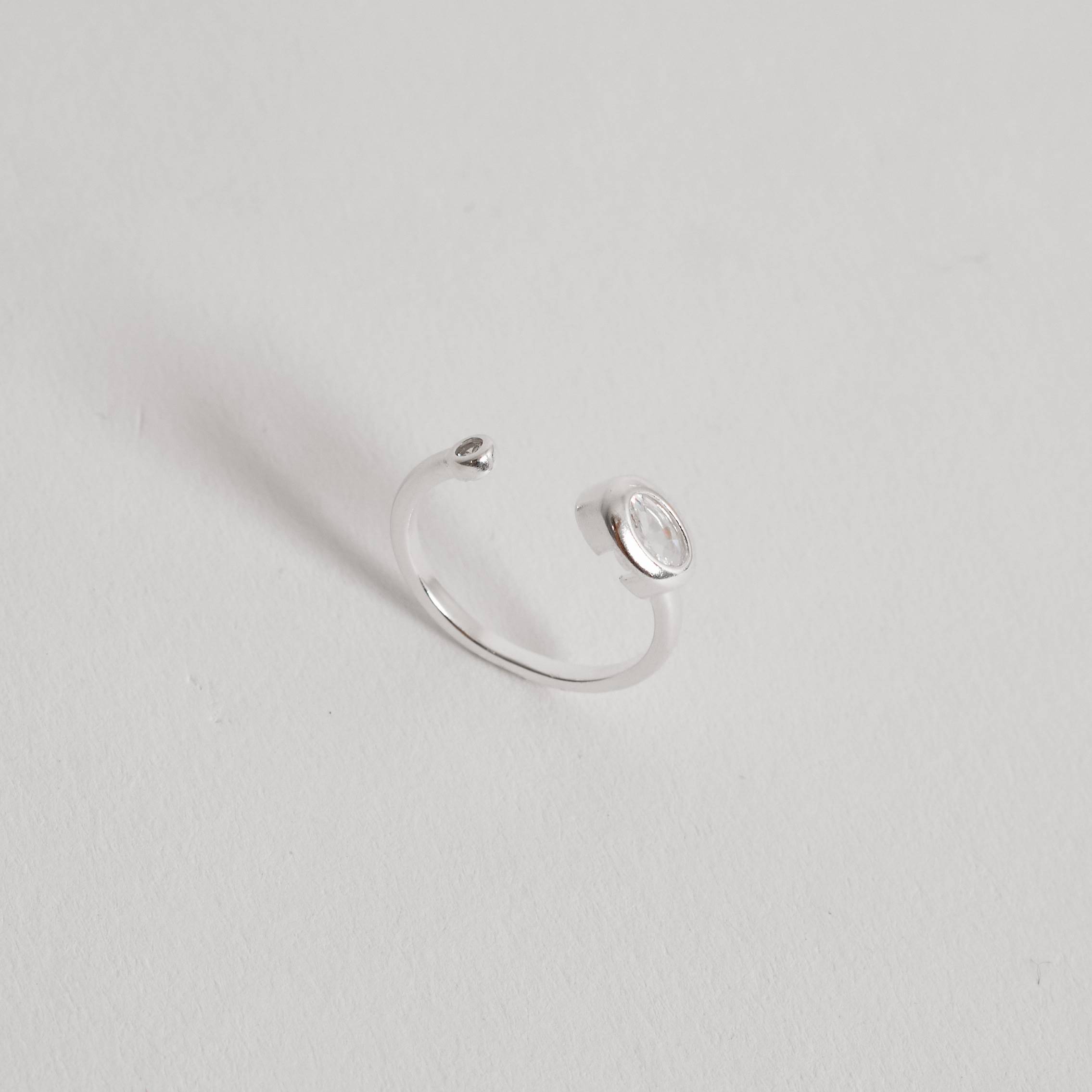 Imagem Anel zircônias oval e redonda regulável P